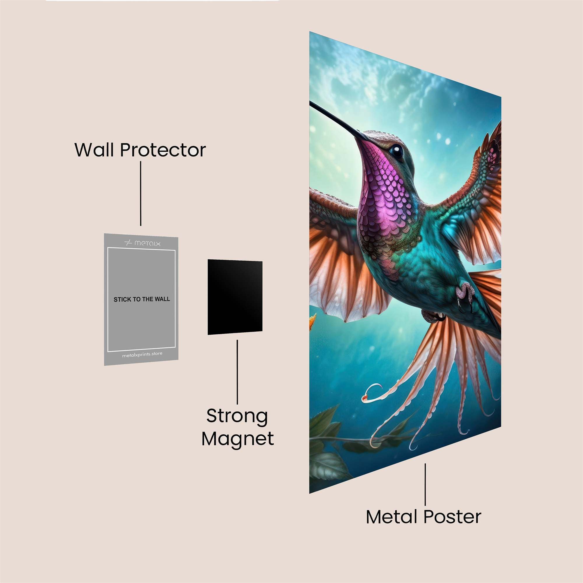 Hummingbird Enchantment Safe Wall Magnetic / M