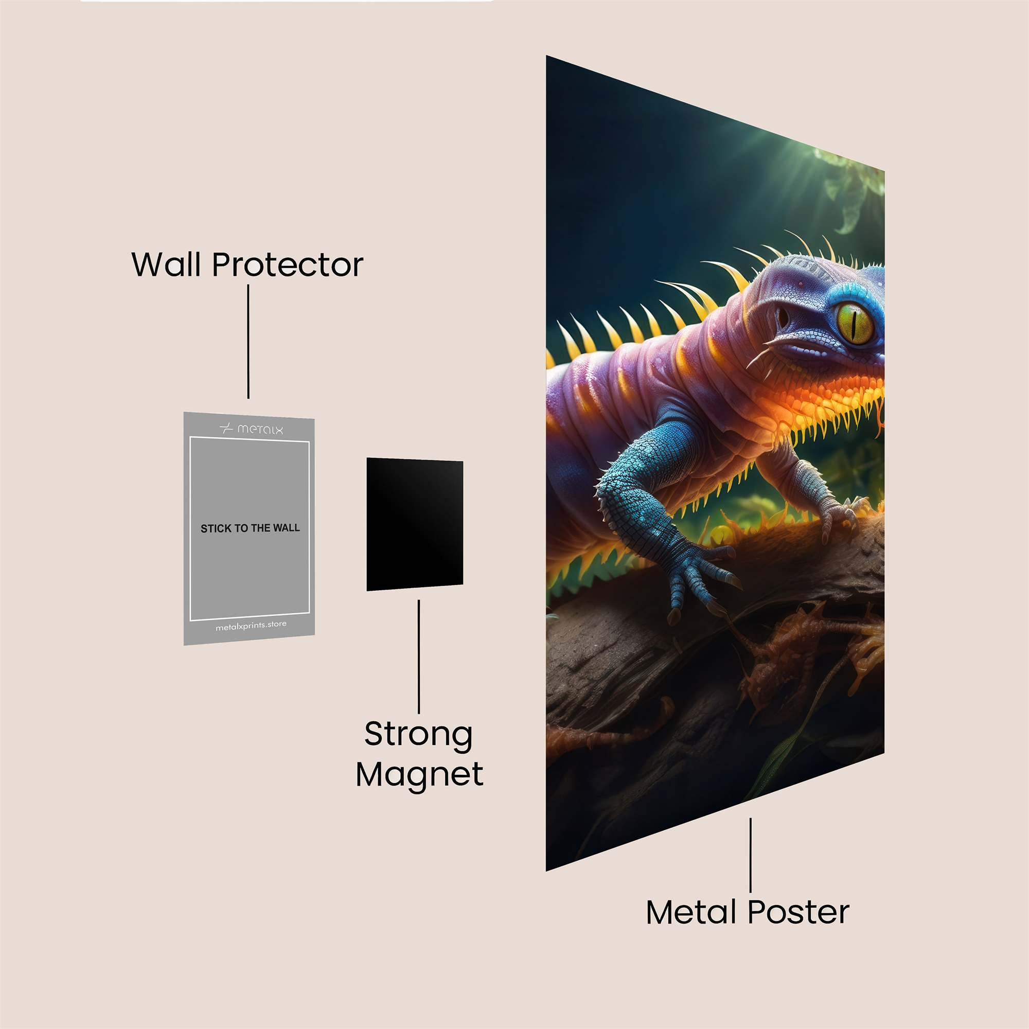 Lizard Glow Safe Wall Magnetic / M