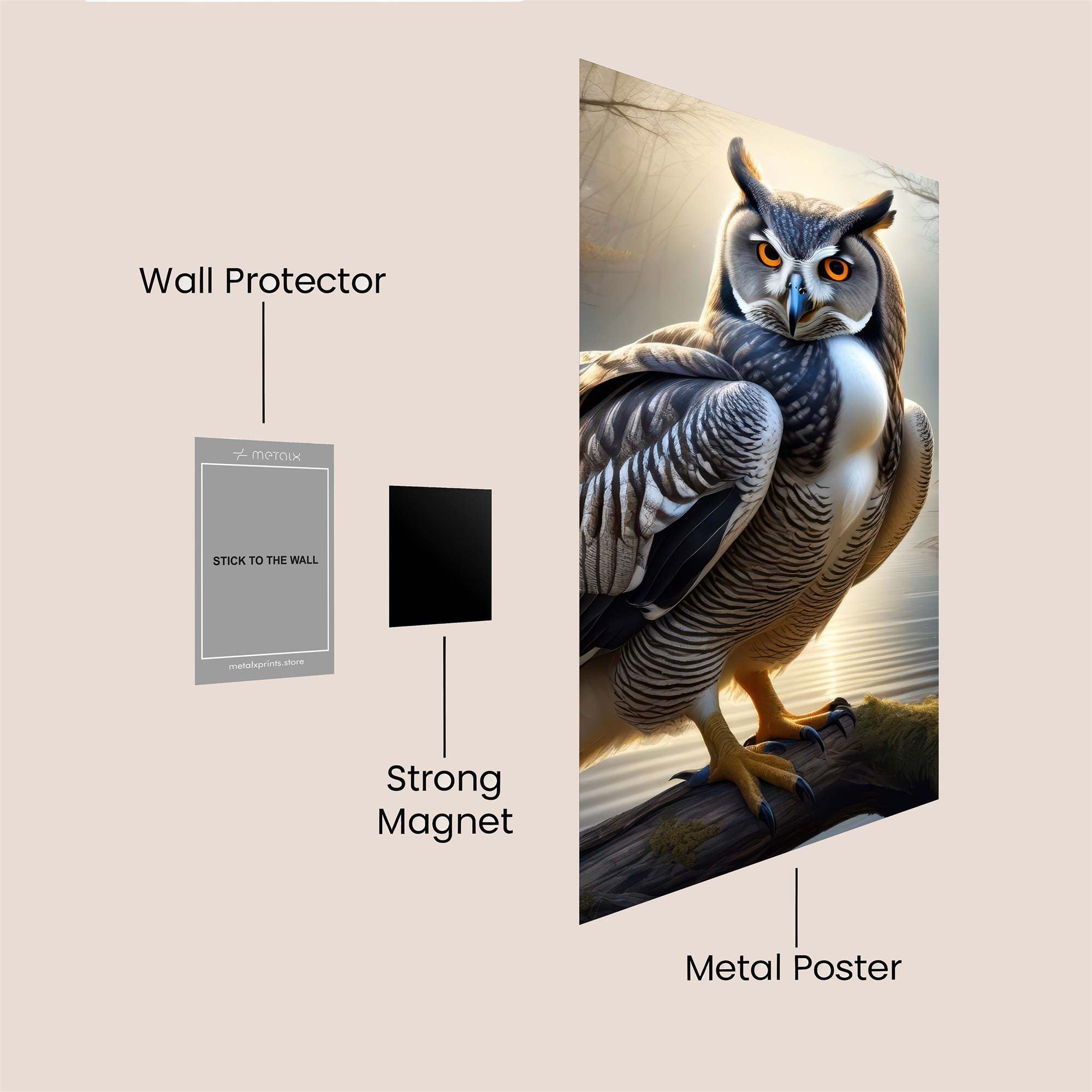 Owl Serene Safe Wall Magnetic / M
