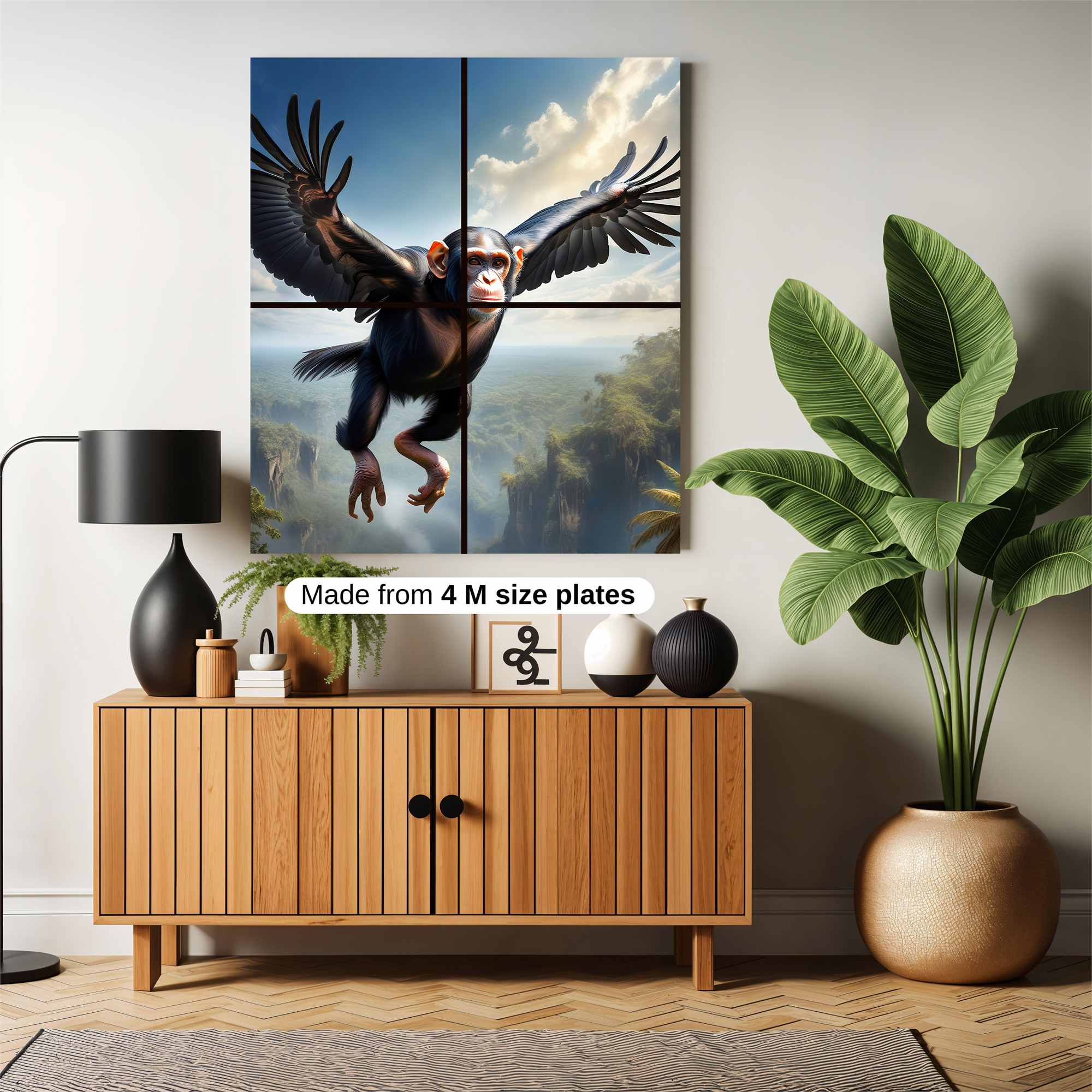 Chimpanzee Soaring Safe Wall Magnetic / M