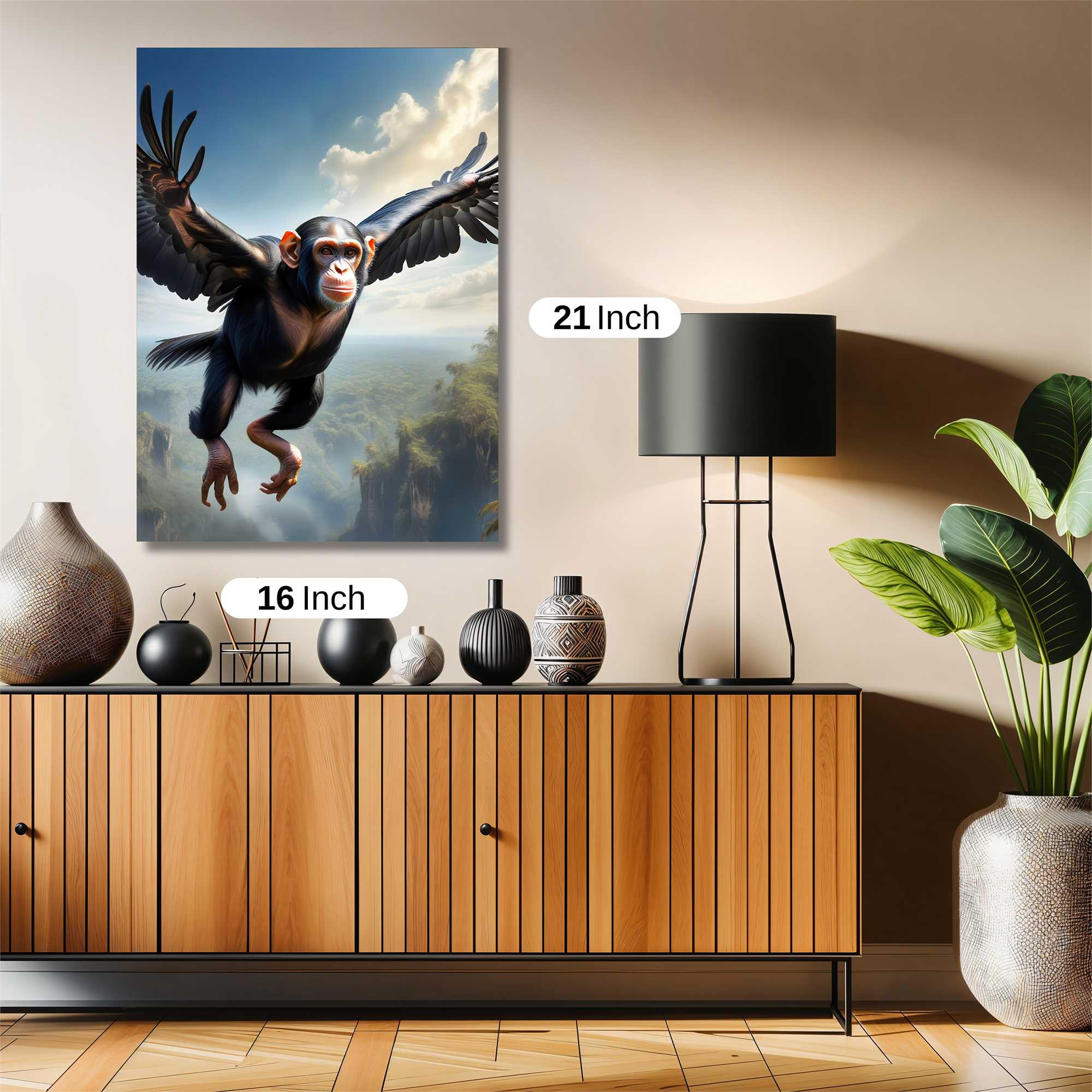 Chimpanzee Soaring Safe Wall Magnetic / M