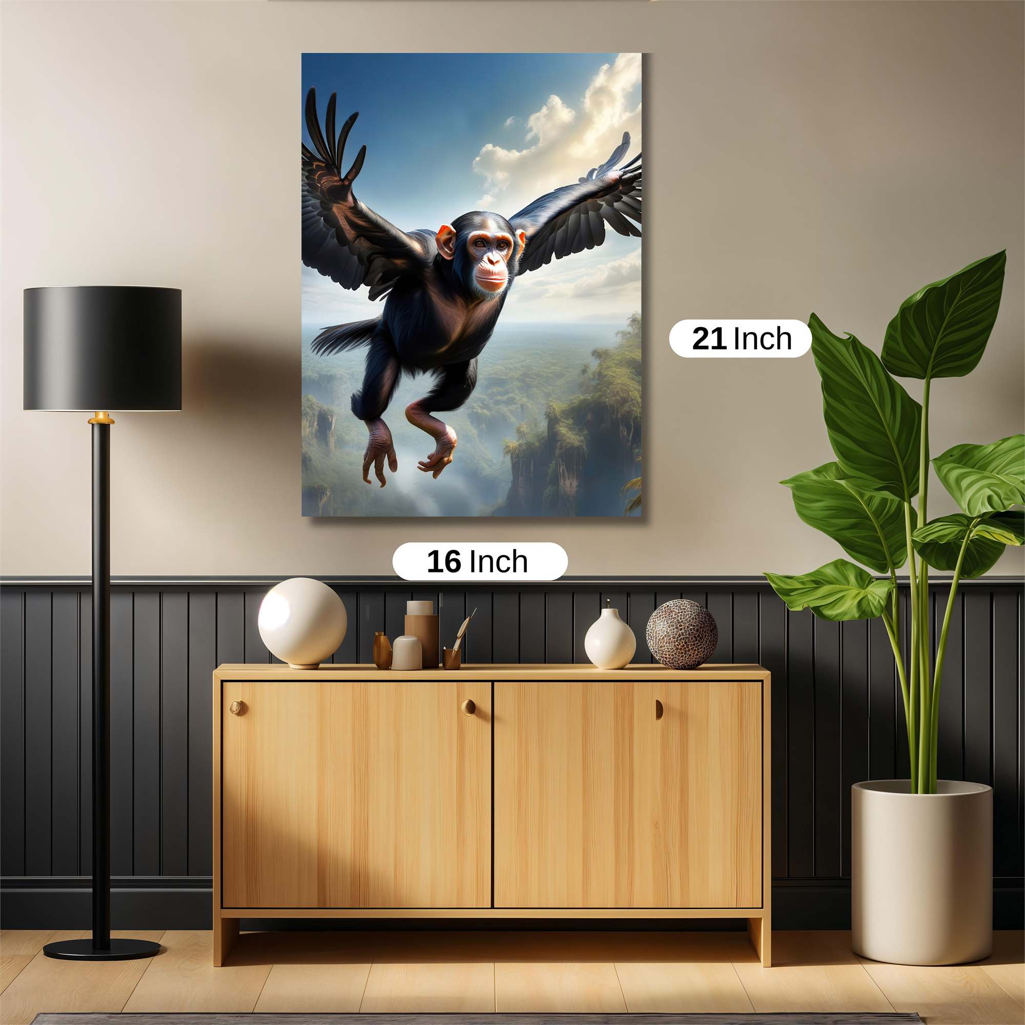 Chimpanzee Soaring Safe Wall Magnetic / M