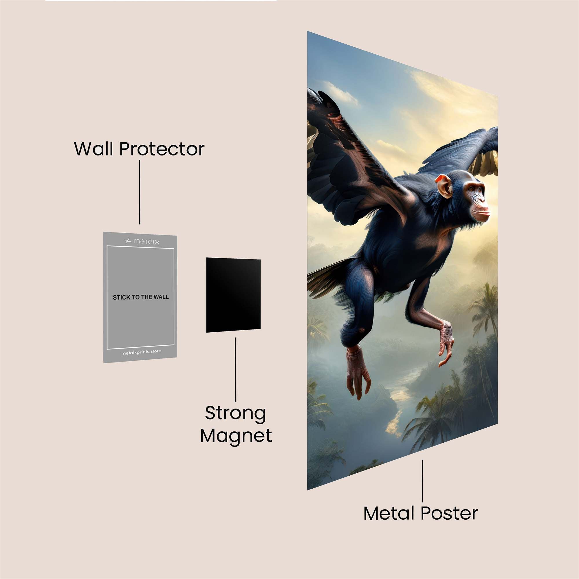Monkey Majestic Safe Wall Magnetic / M