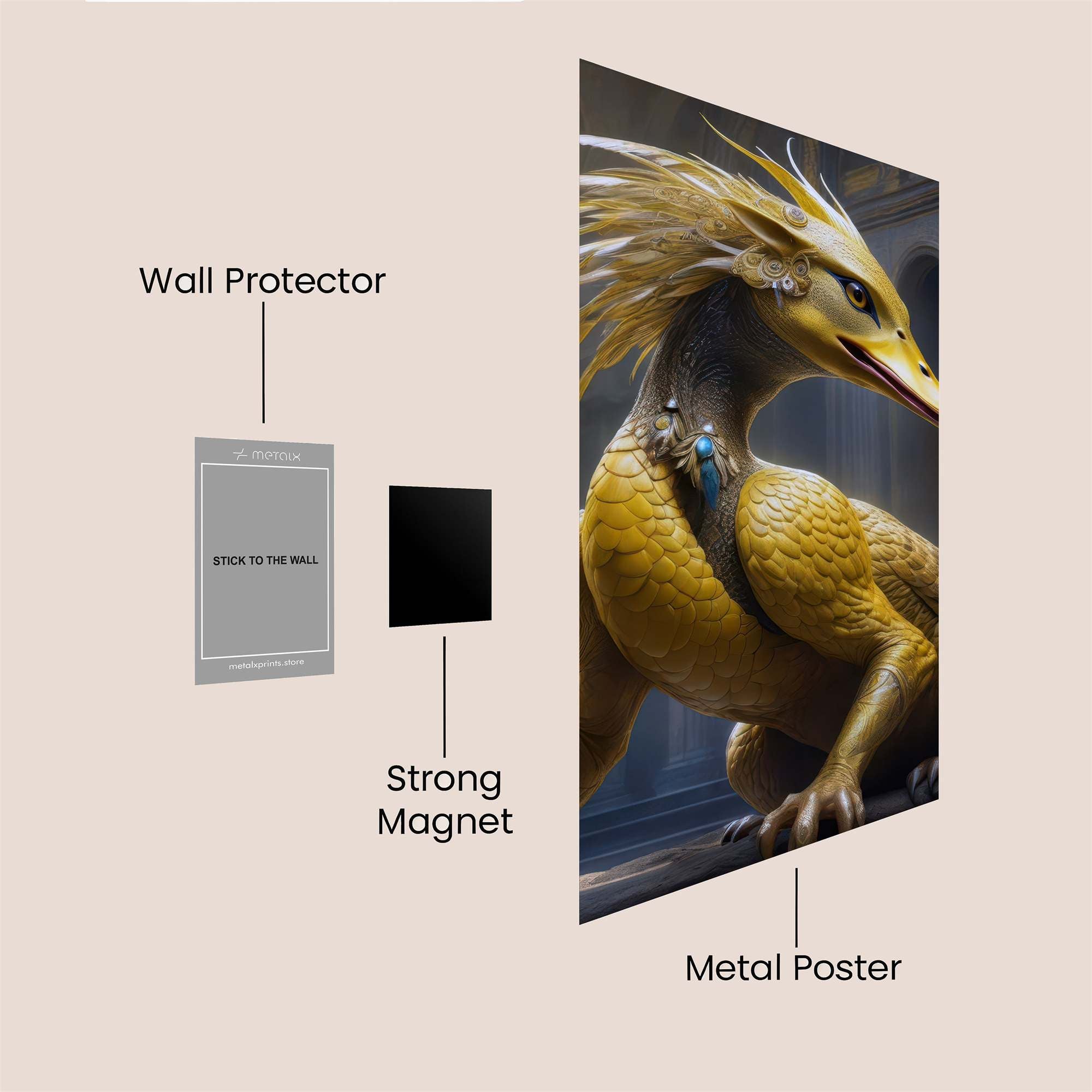 Golden Serenity Safe Wall Magnetic / M
