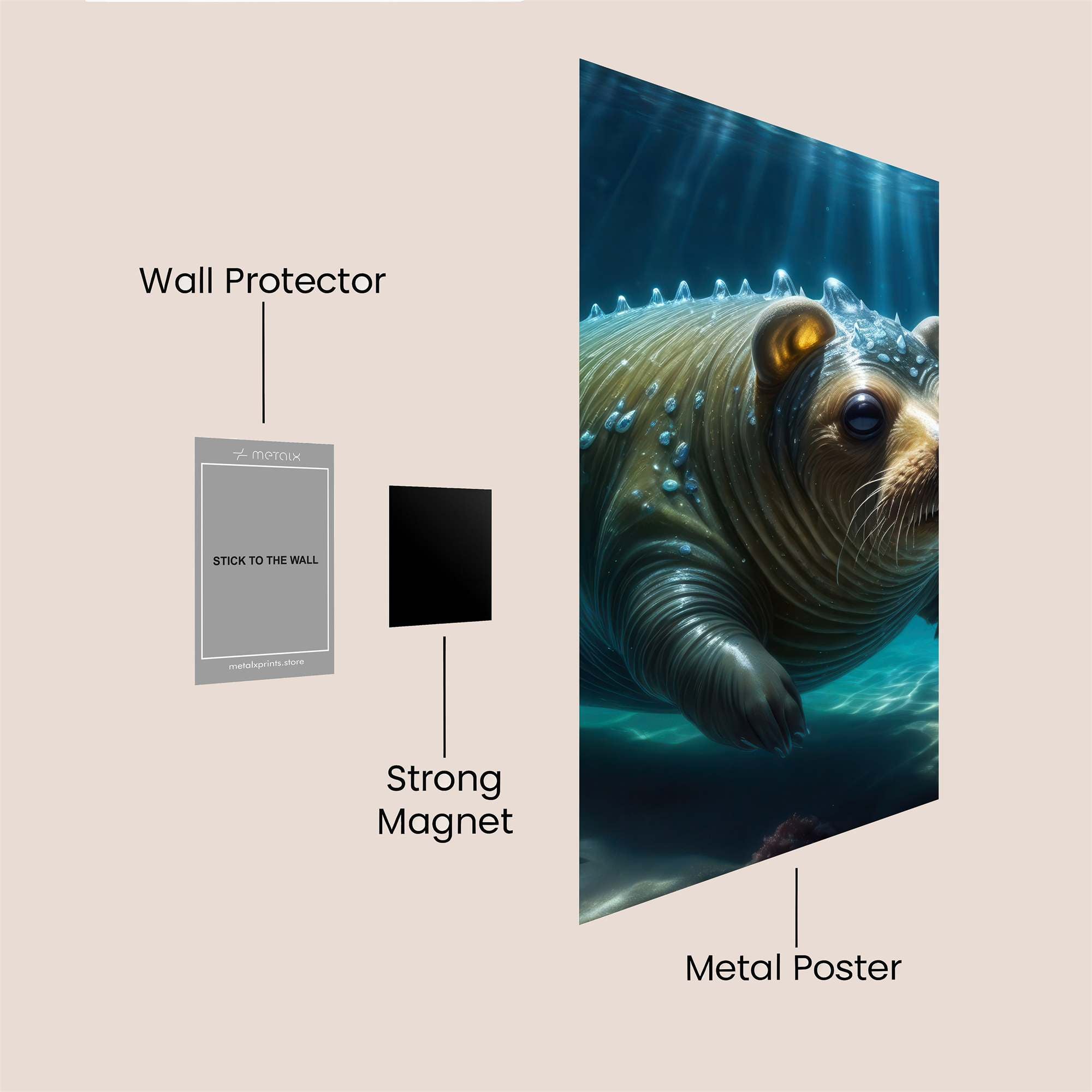 Aqua Otter Safe Wall Magnetic / M