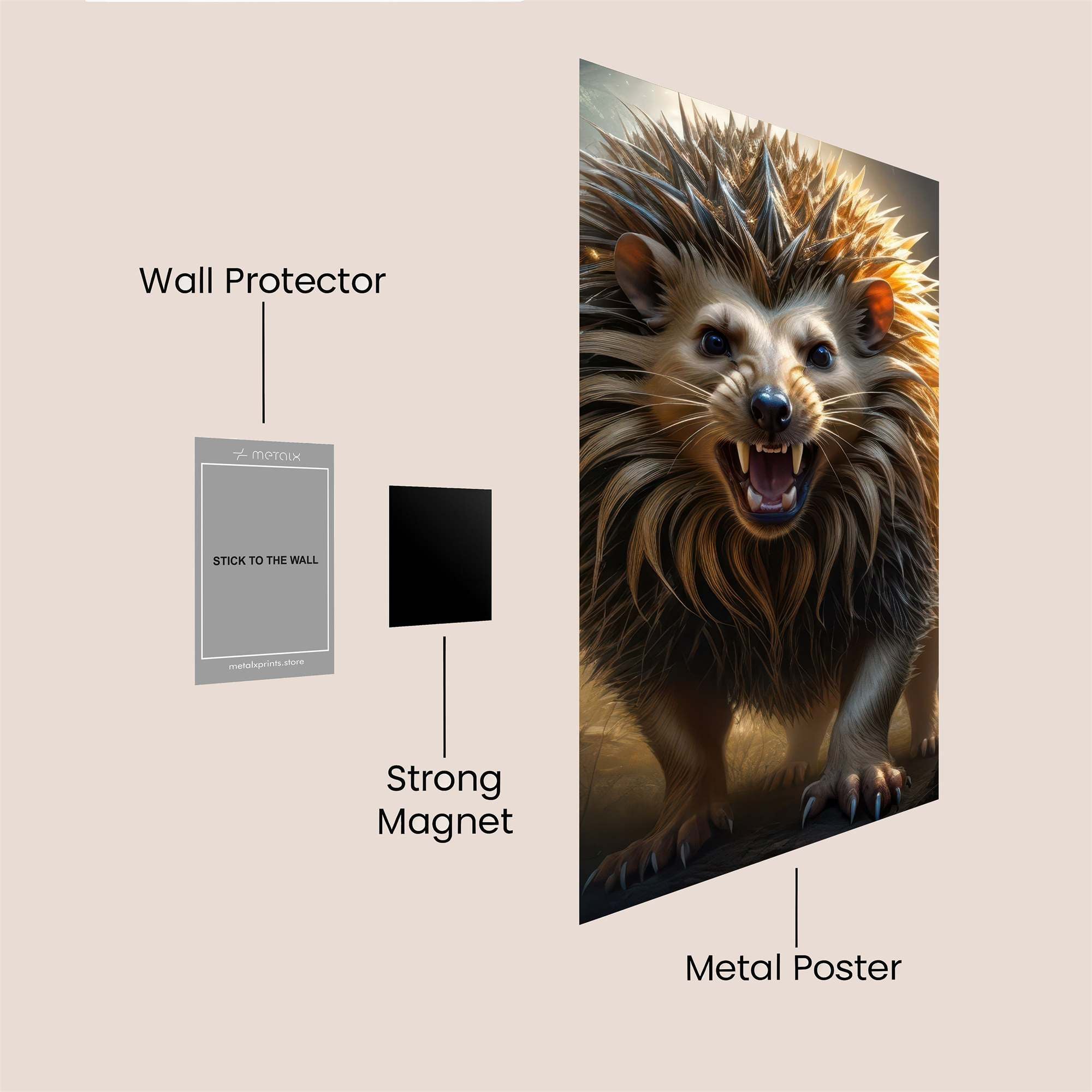 Hedgehog Fury Safe Wall Magnetic / M