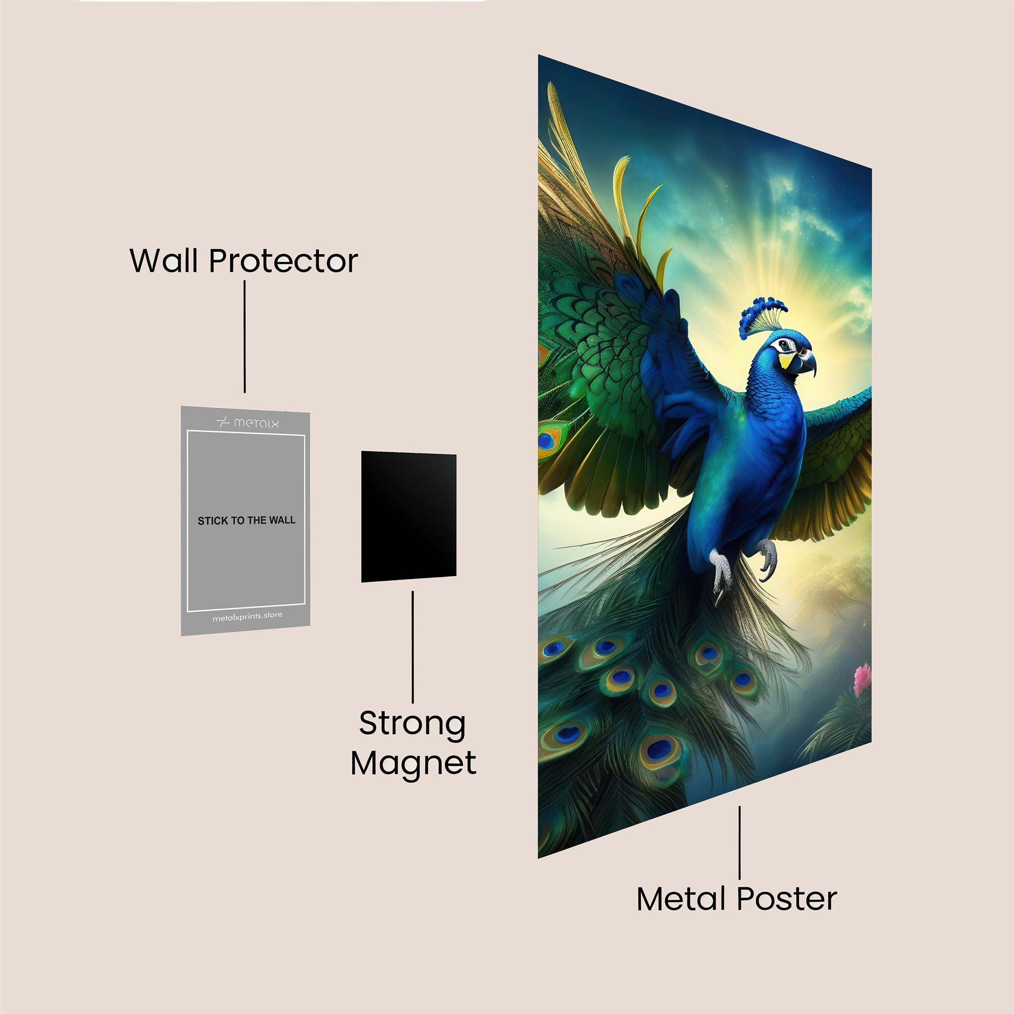 Peacock Radiant Safe Wall Magnetic / M