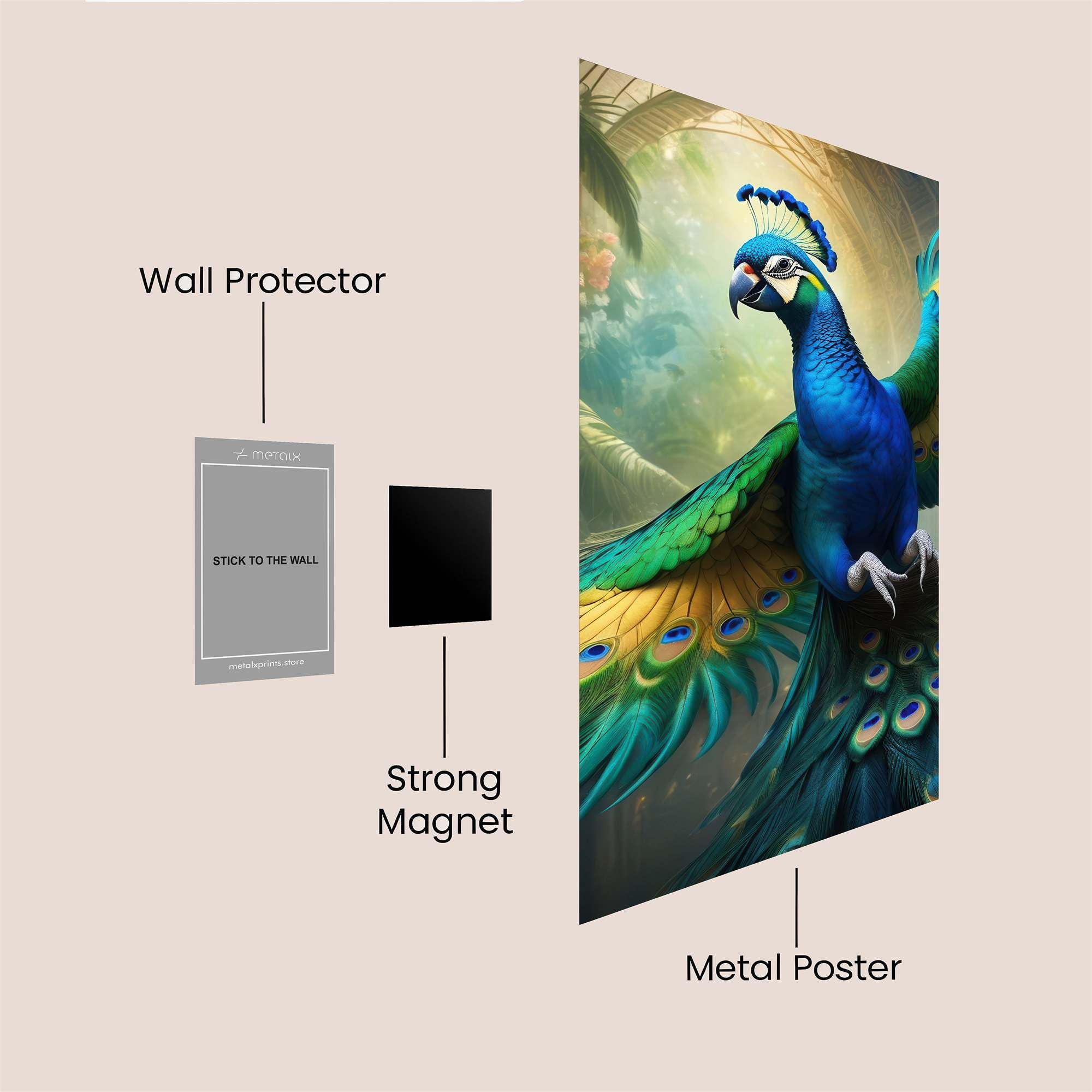 Peacock Radiance Safe Wall Magnetic / M