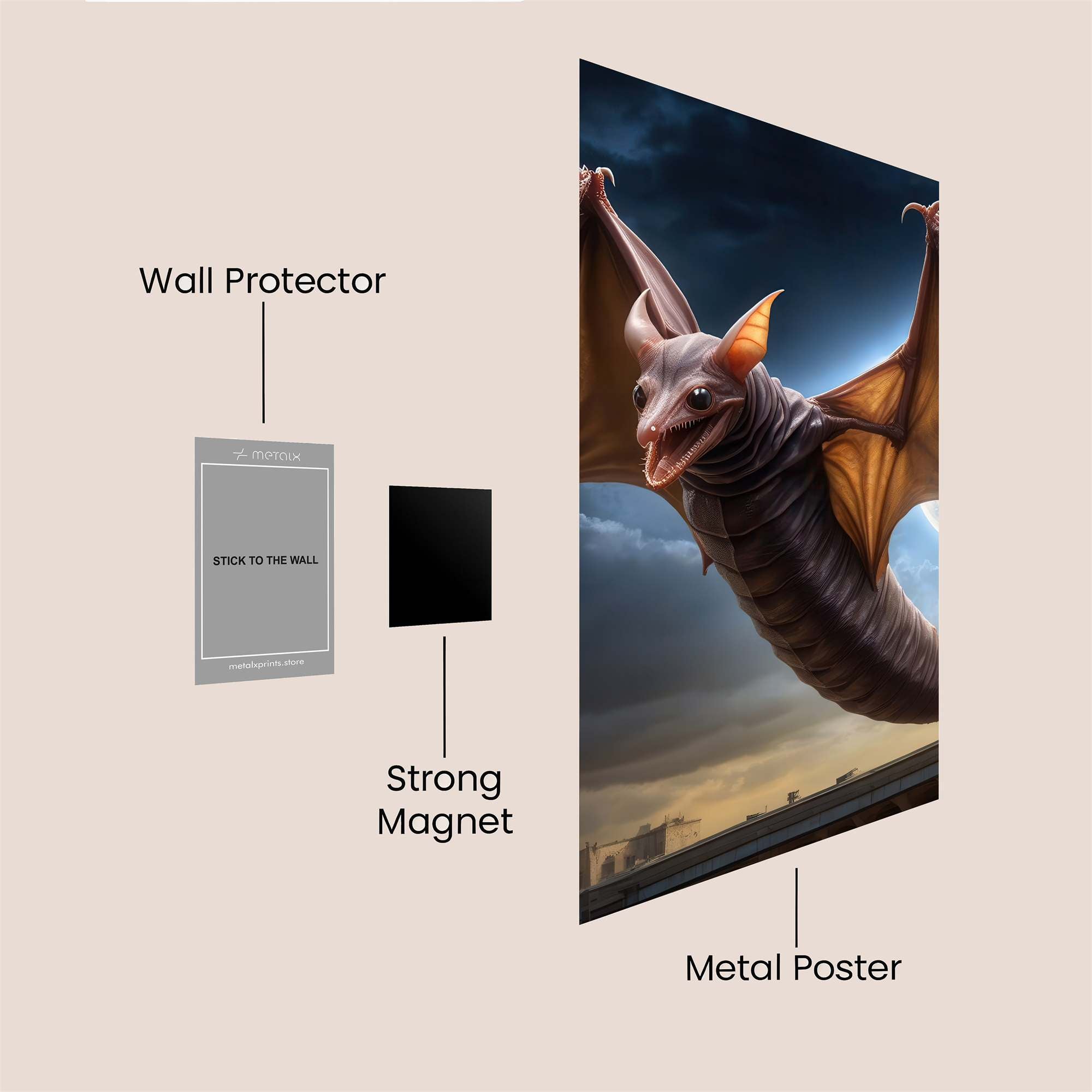 Bat Eerie Safe Wall Magnetic / M