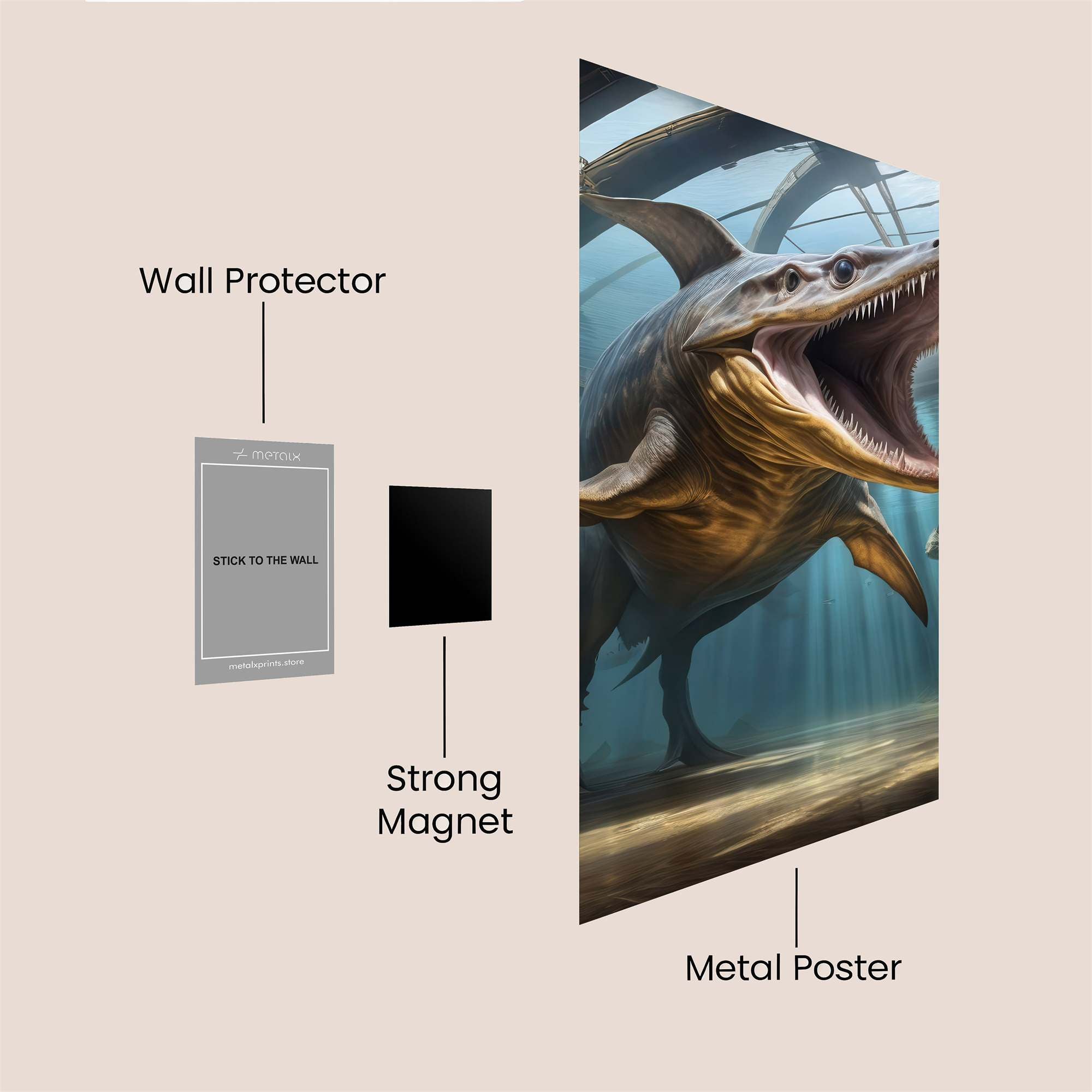Mosasaur Menace Safe Wall Magnetic / M