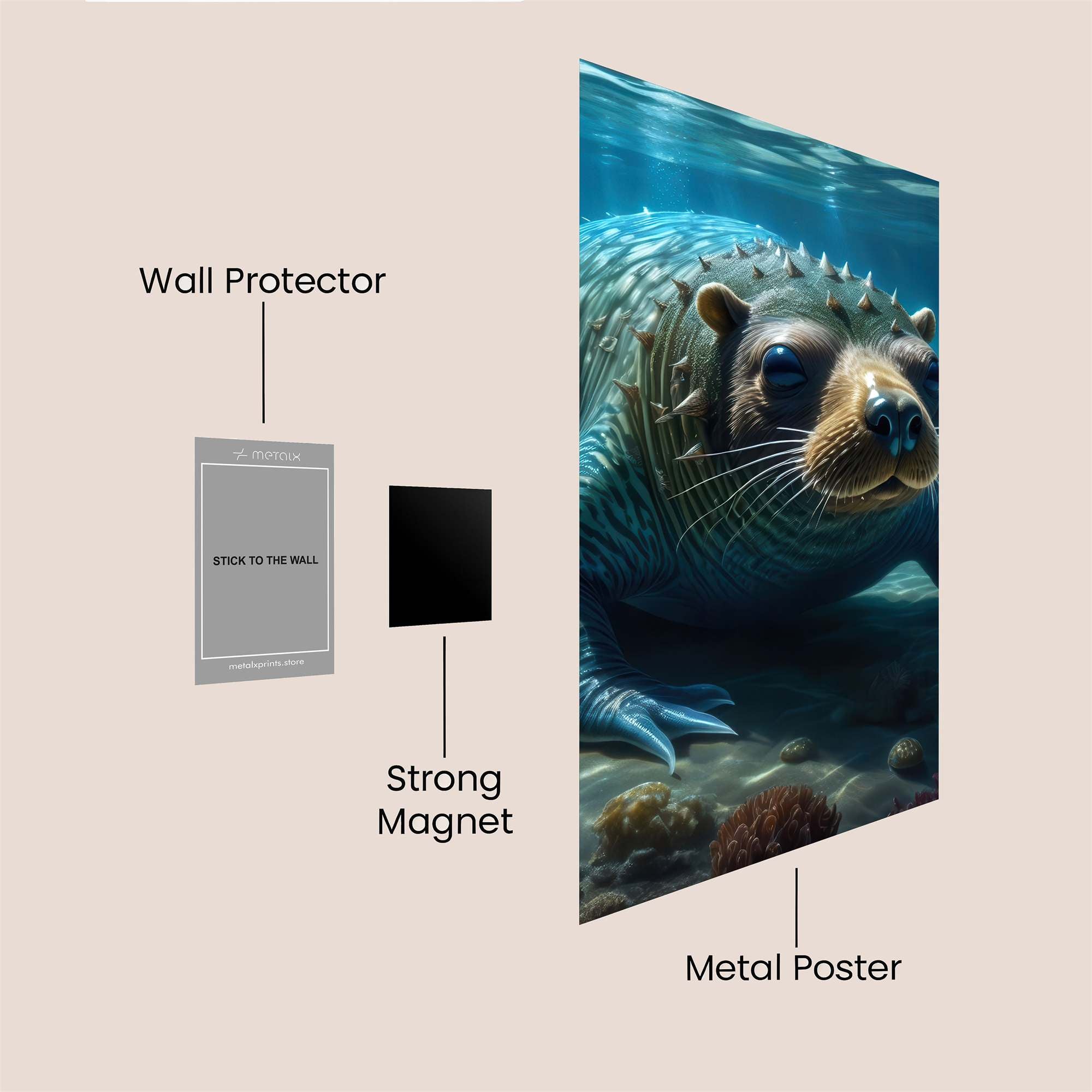 Spiky Serenity Safe Wall Magnetic / M
