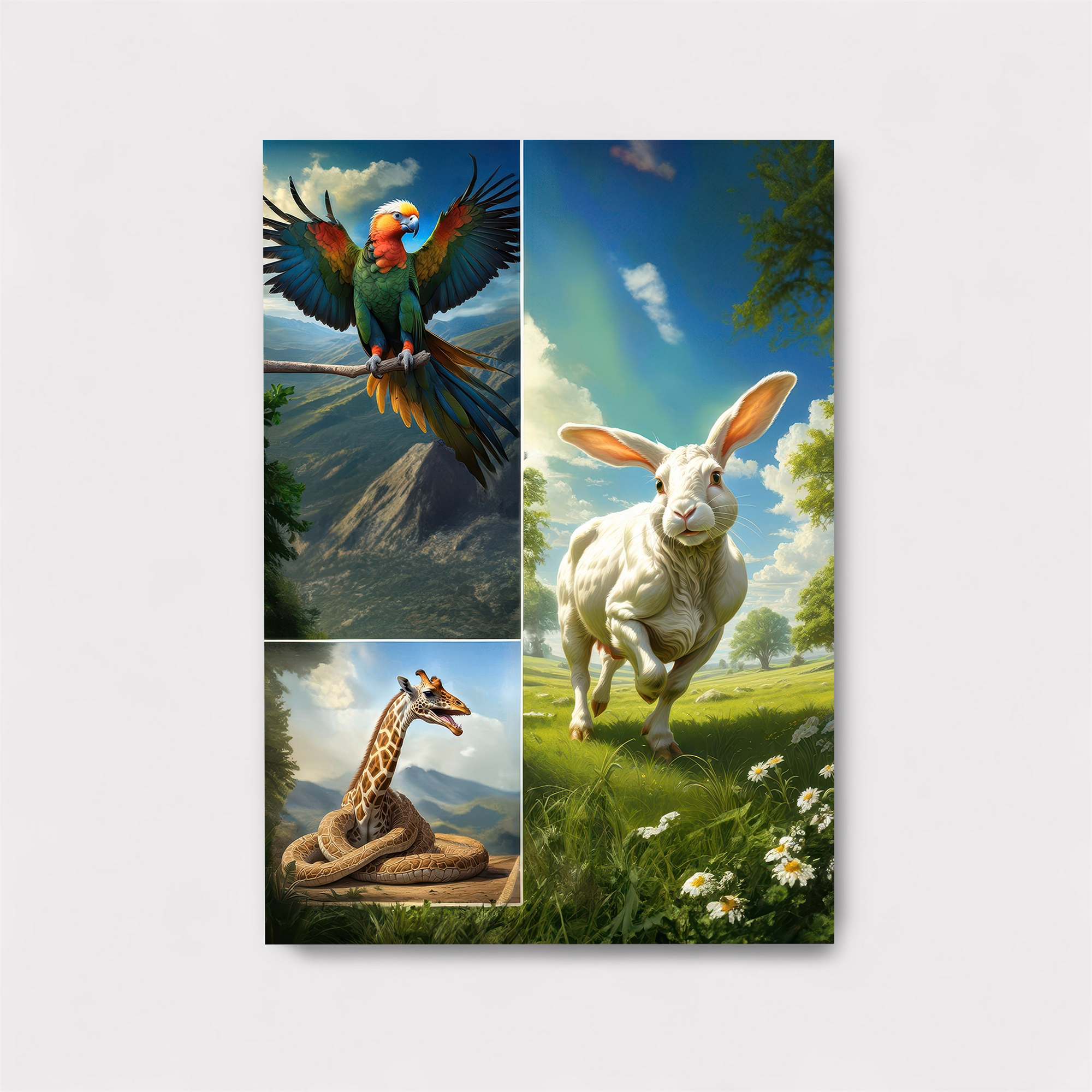 Parrot Serenity, Rabbit Joy, Giraffe Curiosity Safe Wall Magnetic / M