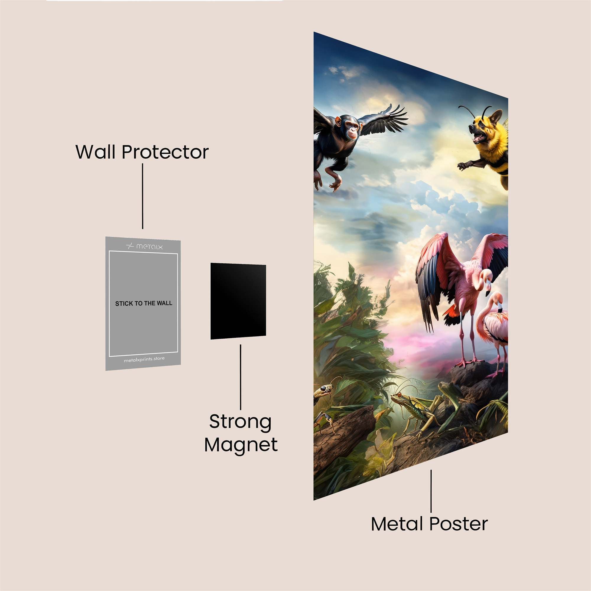 Flamingo Fantasy Safe Wall Magnetic / M