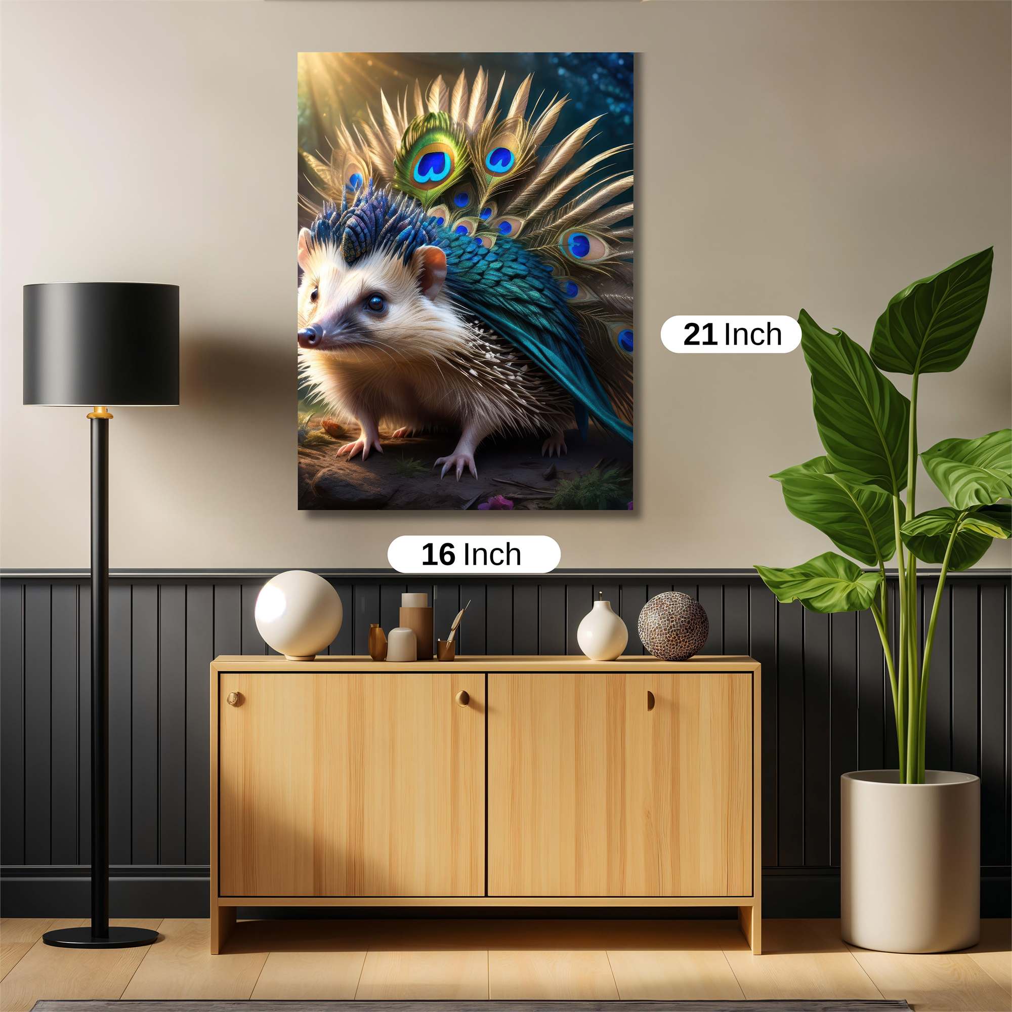 Peacock Hedgehog Safe Wall Magnetic / M