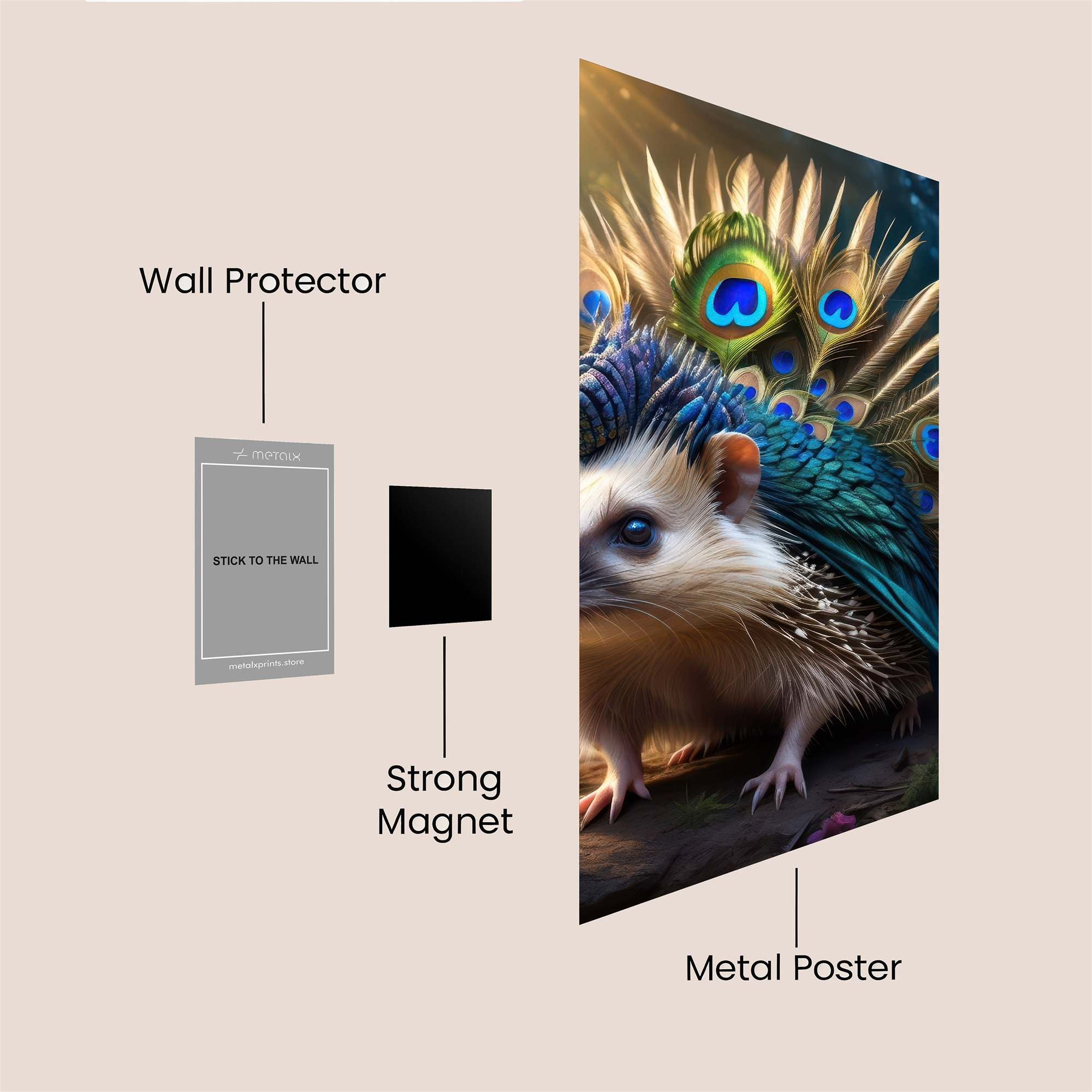 Peacock Hedgehog Safe Wall Magnetic / M