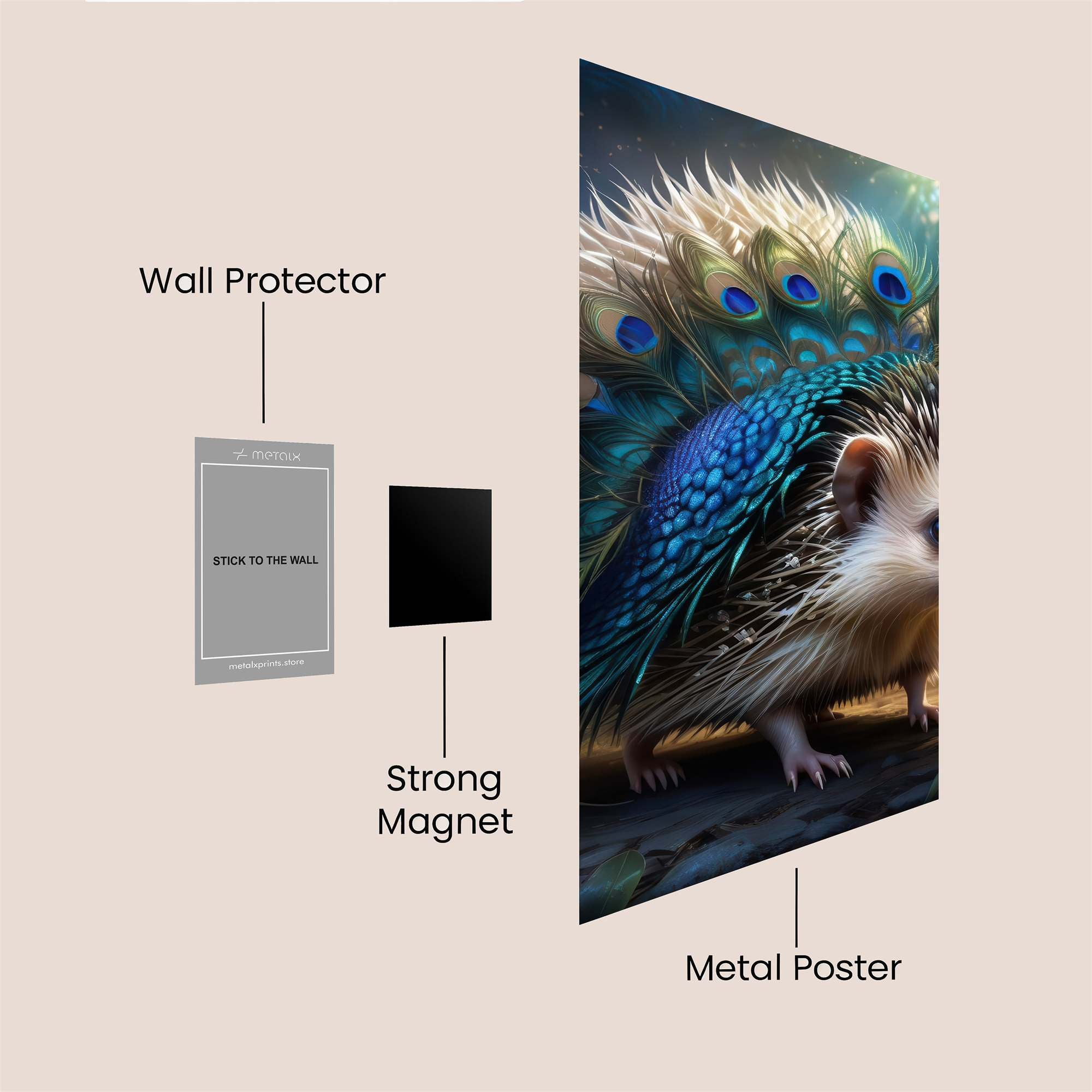 Peacock Prismatic Safe Wall Magnetic / M