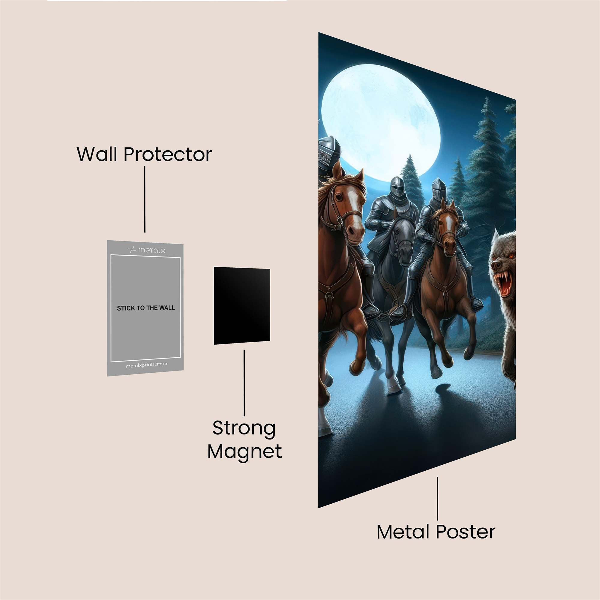 Knights Frightened Safe Wall Magnetic / M