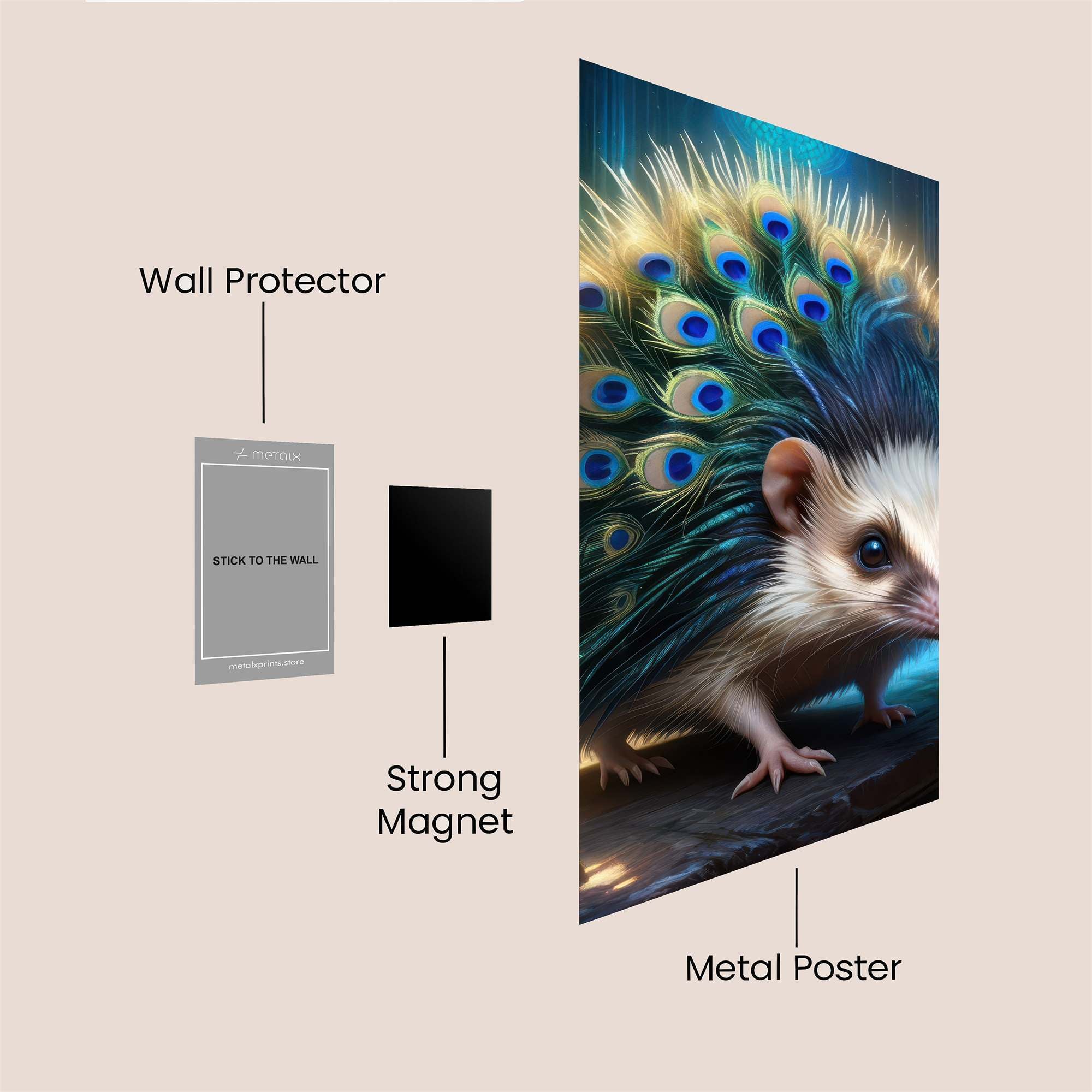 Peacock Prismatic Safe Wall Magnetic / M