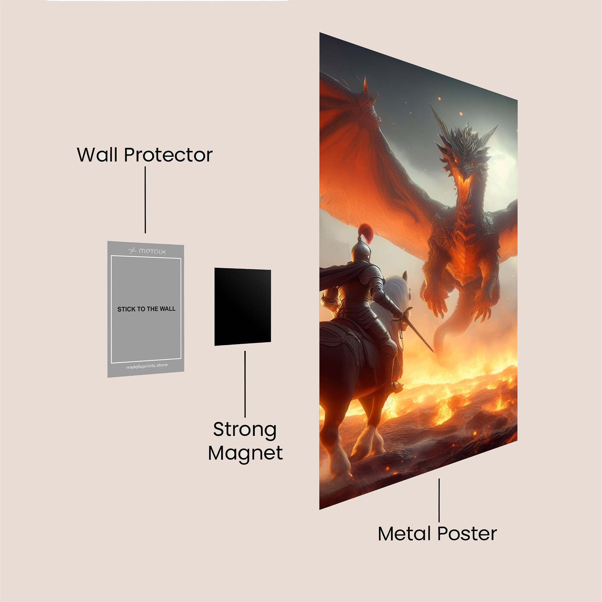 Dragon Confrontation Safe Wall Magnetic / M