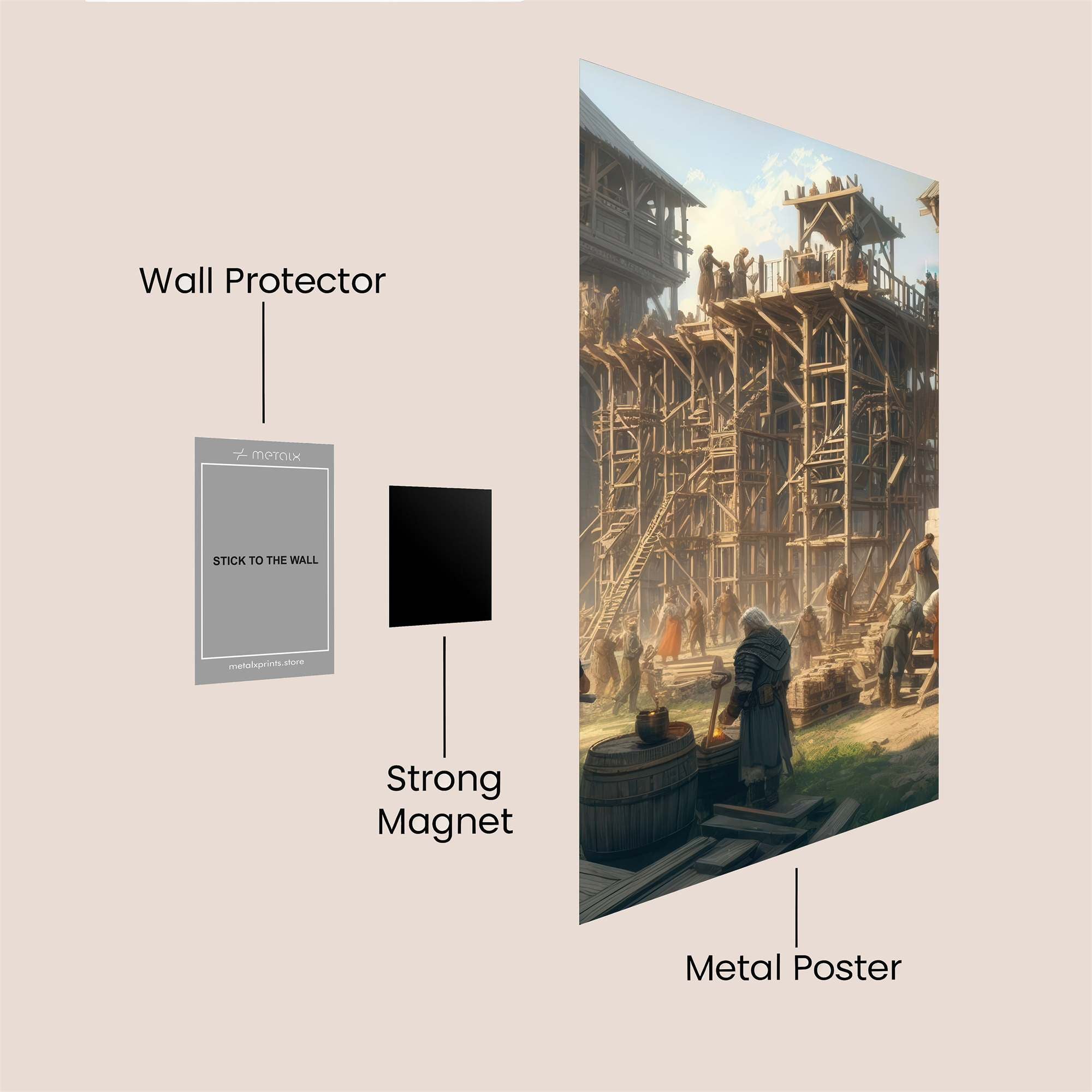 Castle Constructed Safe Wall Magnetic / M