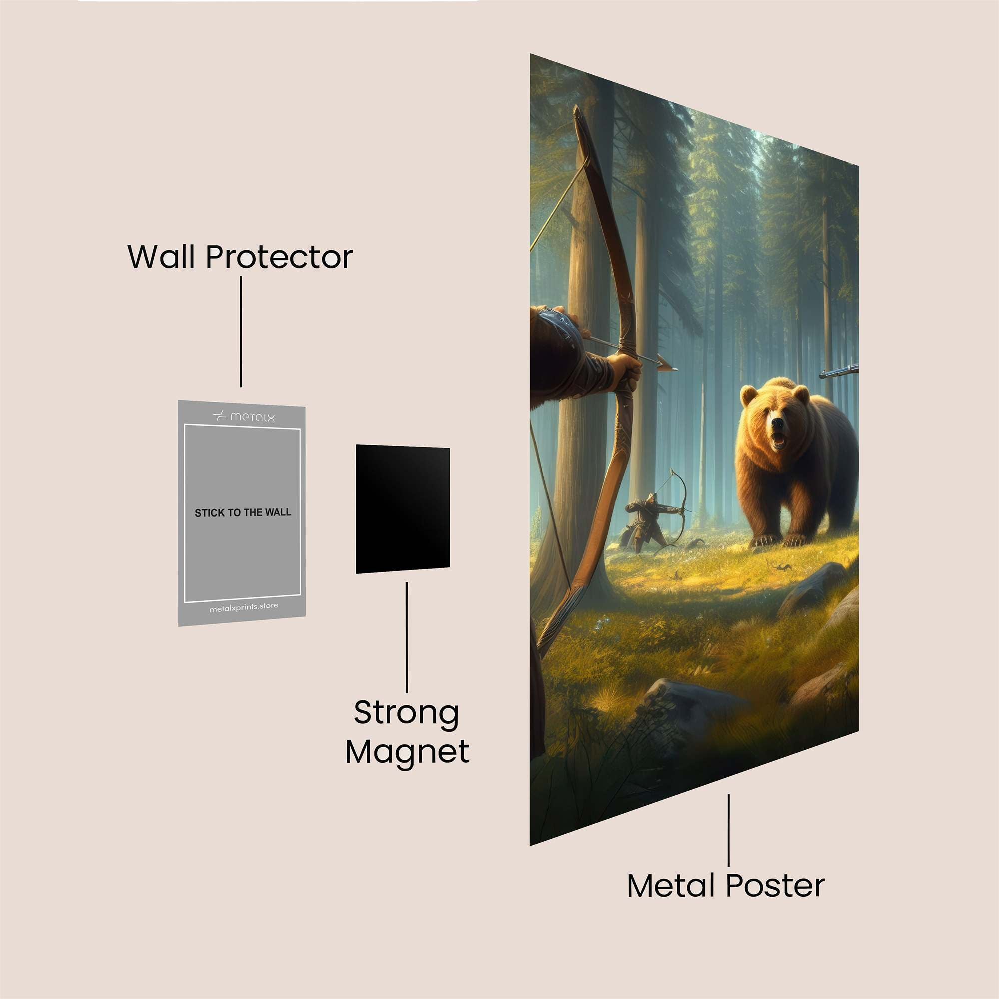 Bear Hunt Safe Wall Magnetic / M