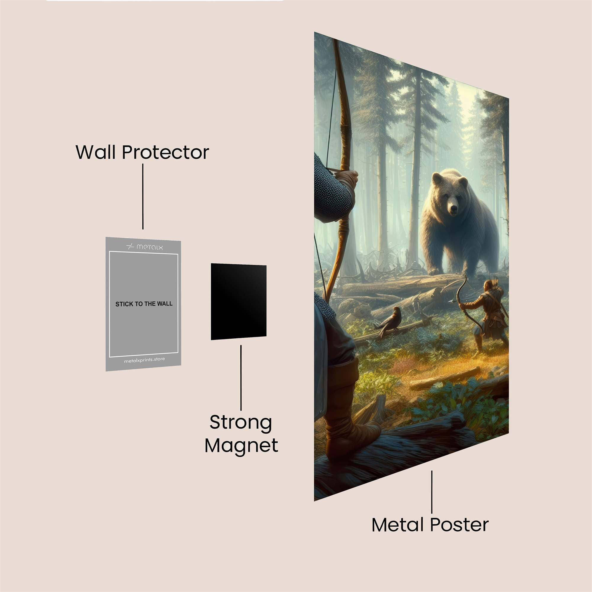 Bear Standoff Safe Wall Magnetic / M