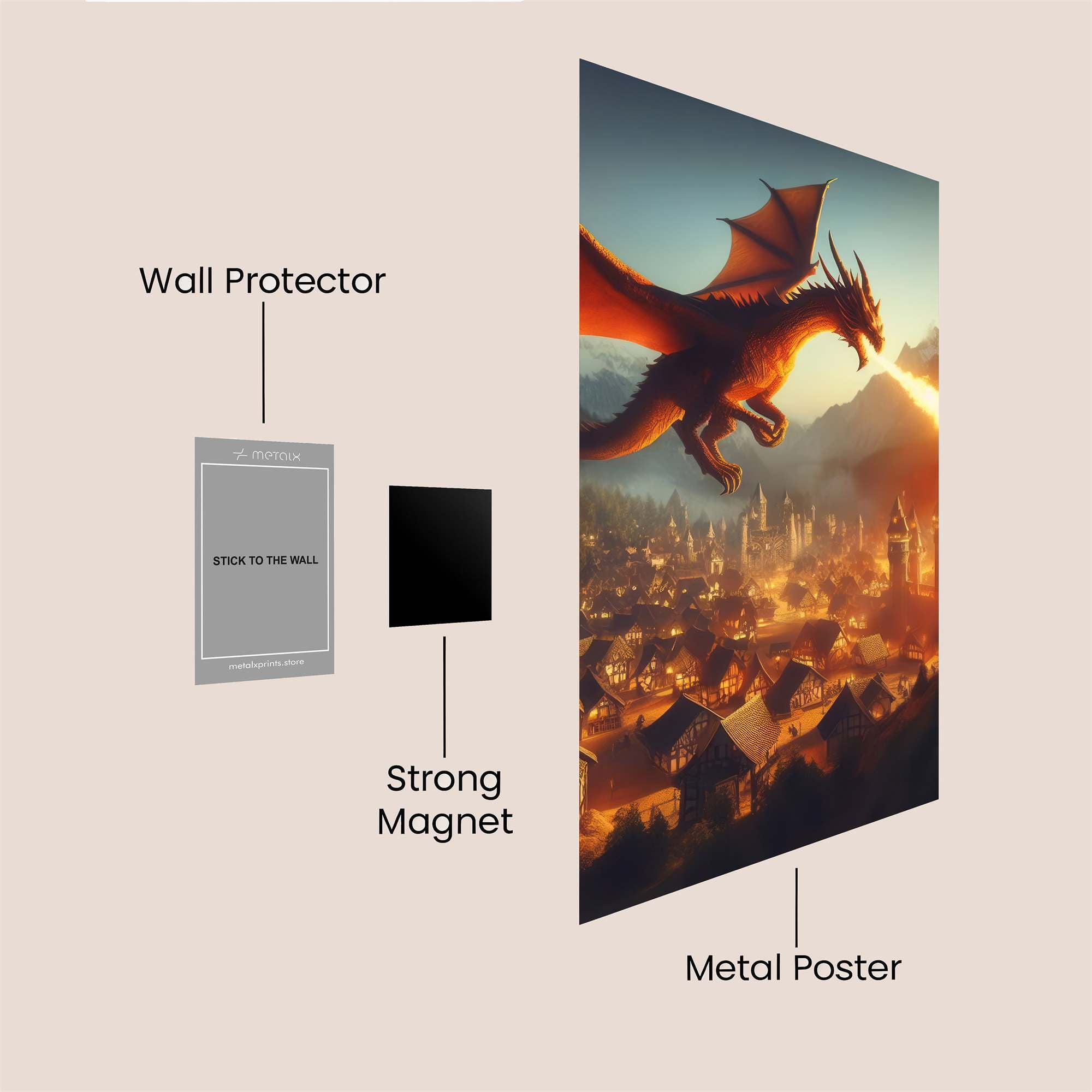 Dragon Fury Safe Wall Magnetic / M