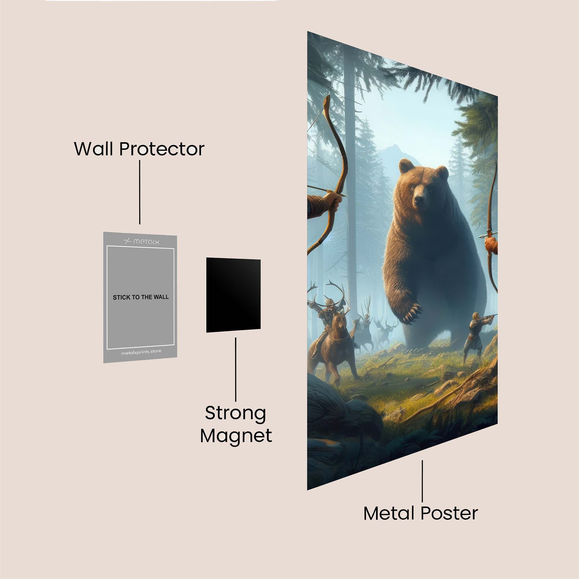 Bear Confrontation Safe Wall Magnetic / M