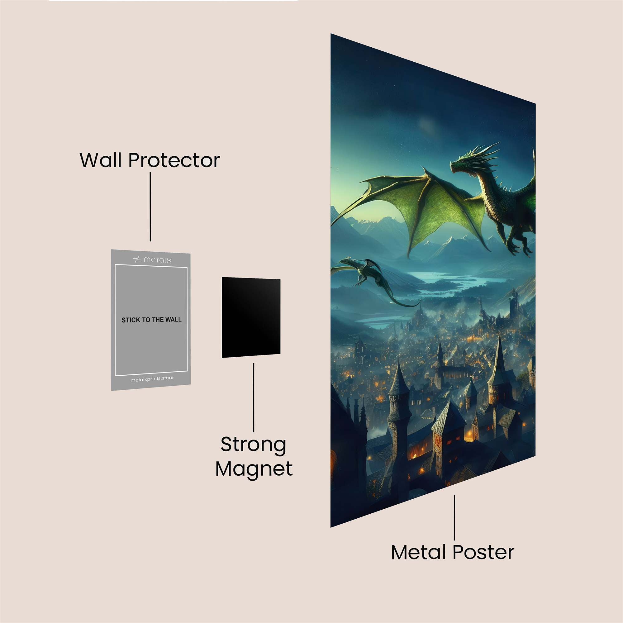 Dragon Twilight Safe Wall Magnetic / M