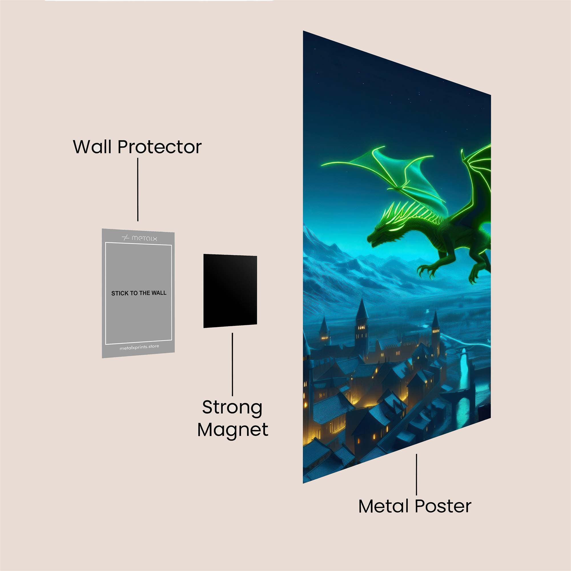 Dragon Glow Safe Wall Magnetic / M