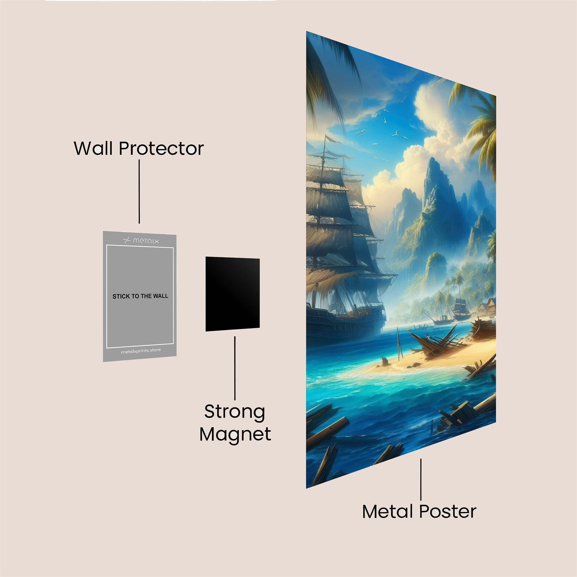 Pirate's Paradise Safe Wall Magnetic / M