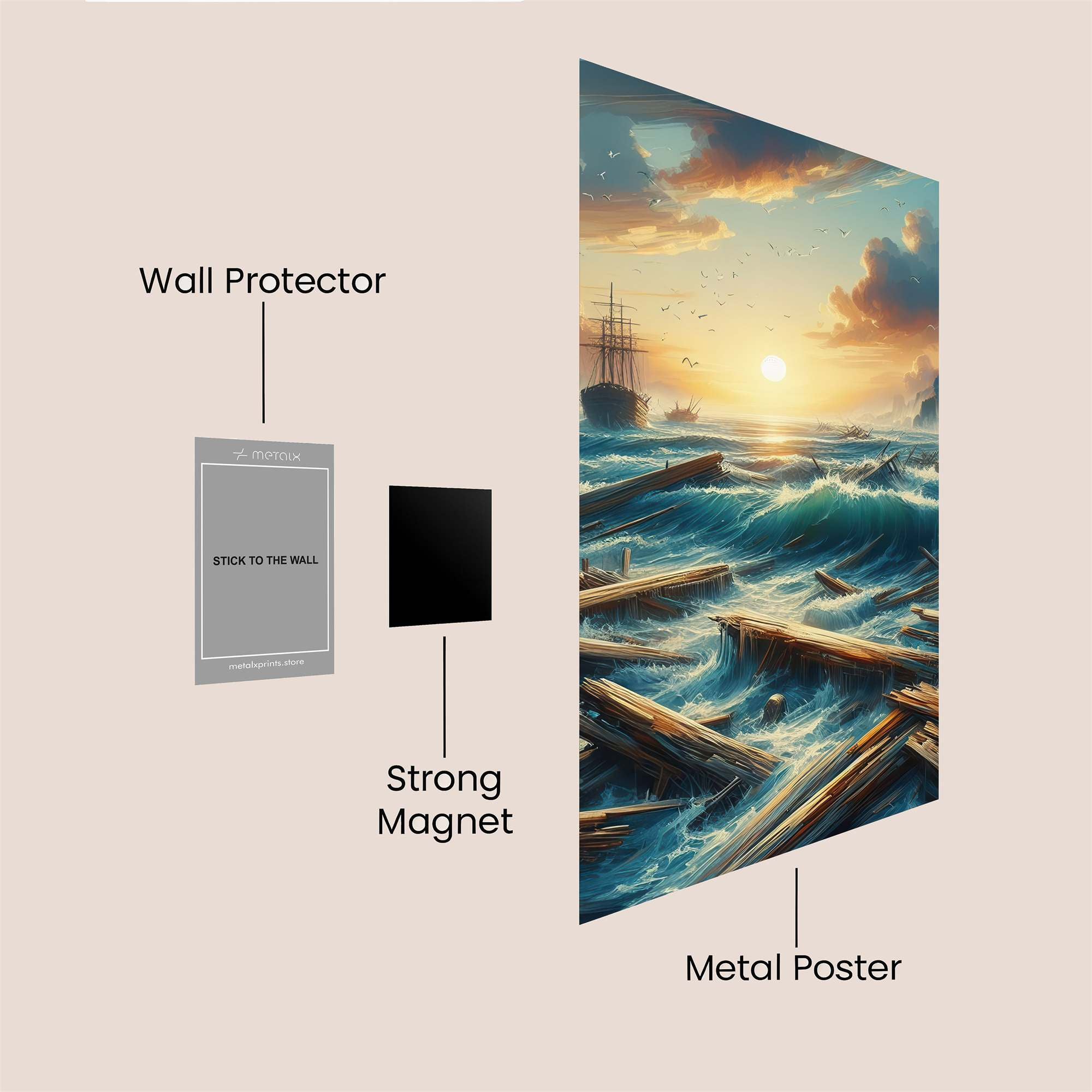 Shipwrecked Solitude Safe Wall Magnetic / M