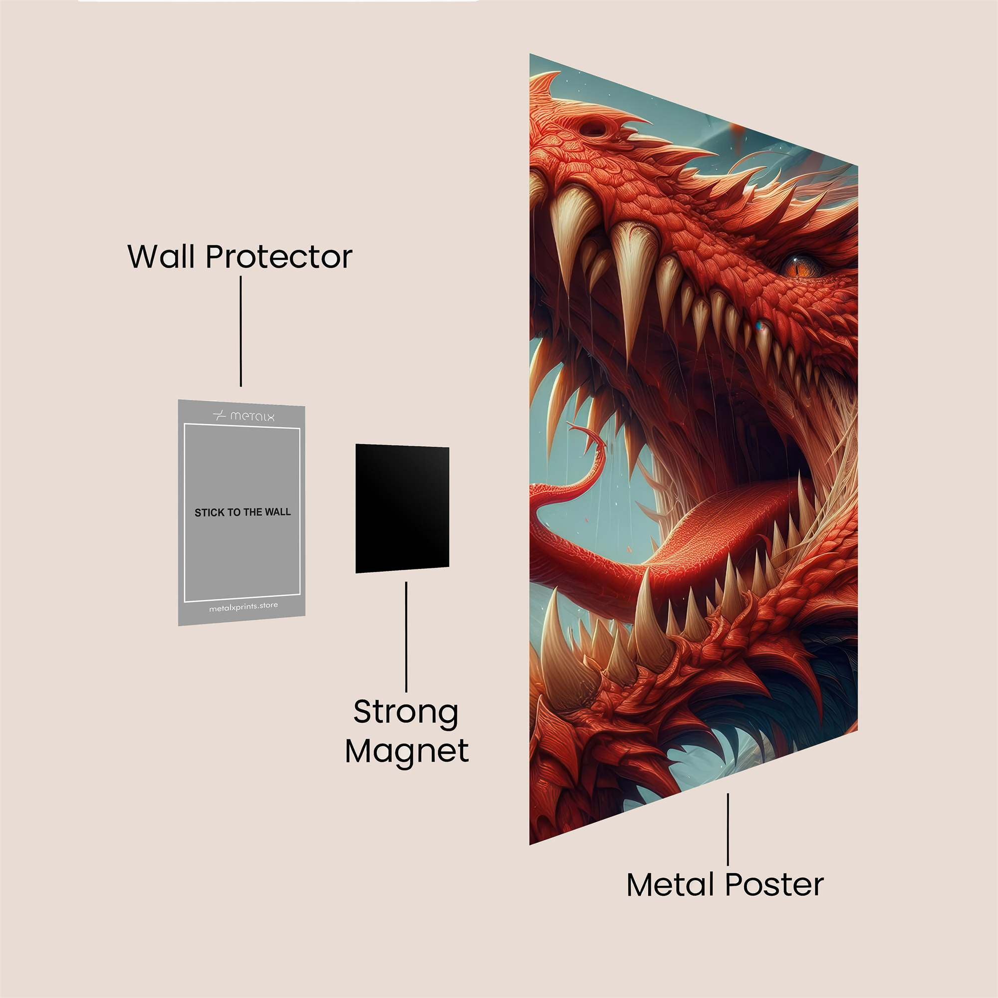 Dragon Fierce Safe Wall Magnetic / M