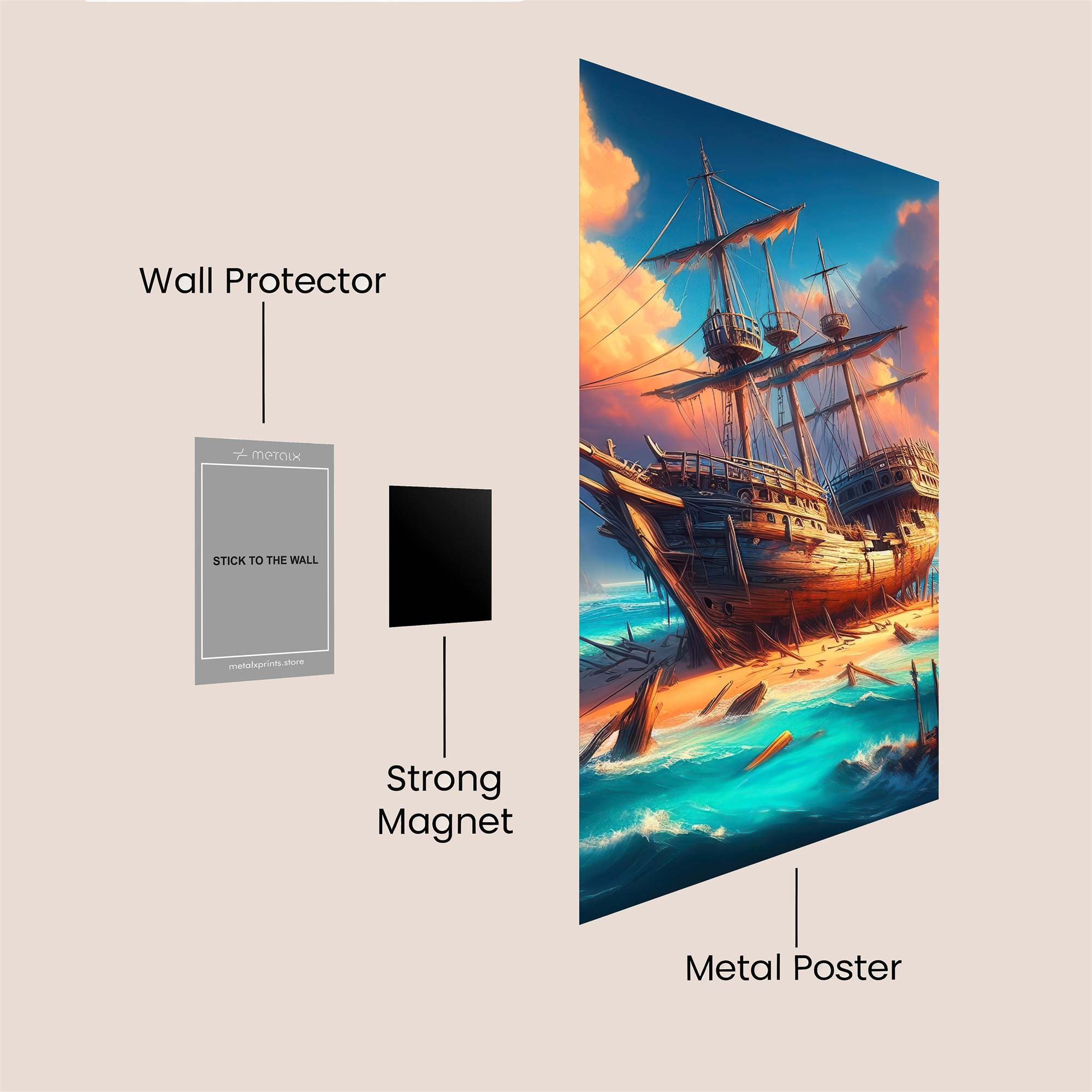 Shipwreck Serenity Safe Wall Magnetic / M