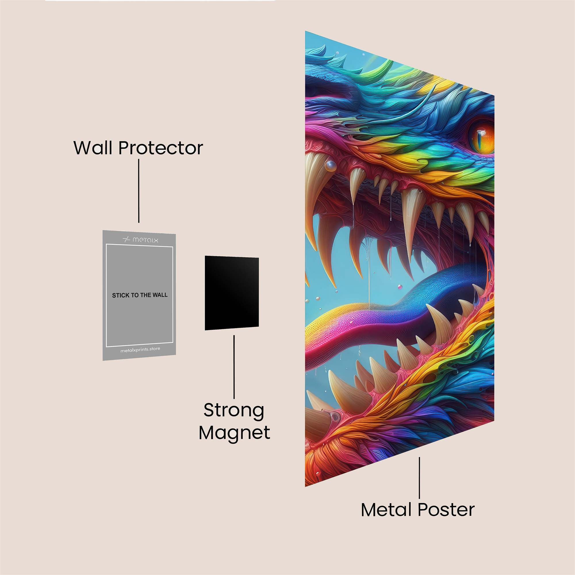 Rainbow Dragon Safe Wall Magnetic / M