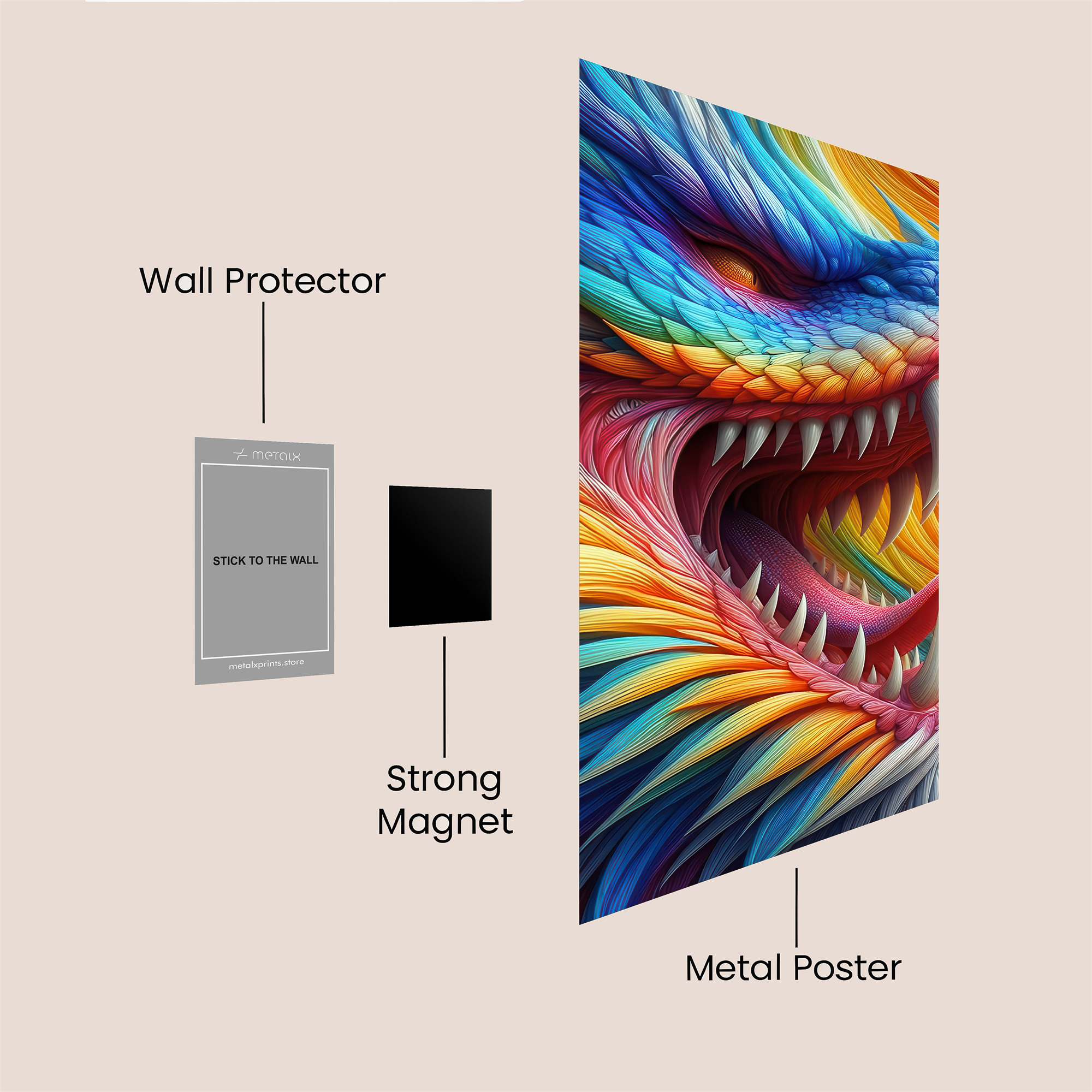 Rainbow Rage Safe Wall Magnetic / M