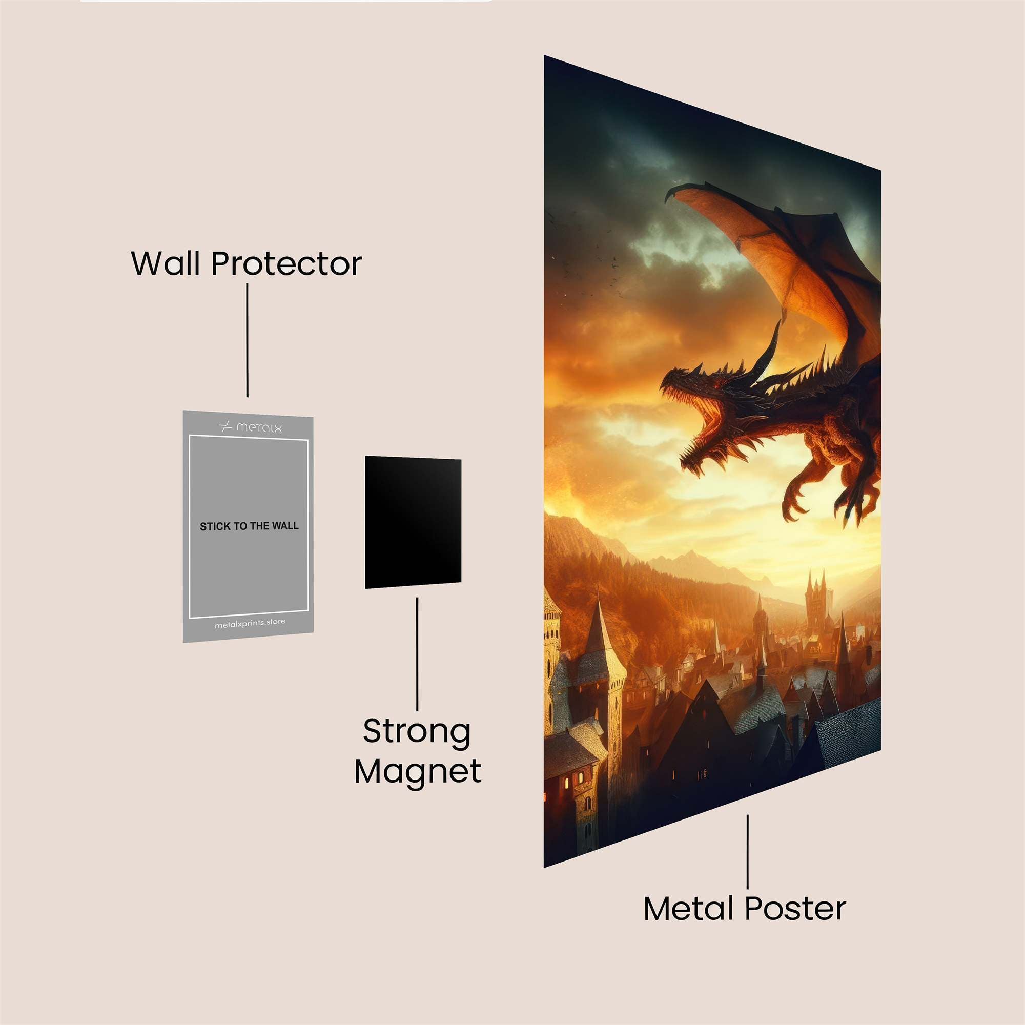 Dragon Apocalypse Safe Wall Magnetic / M