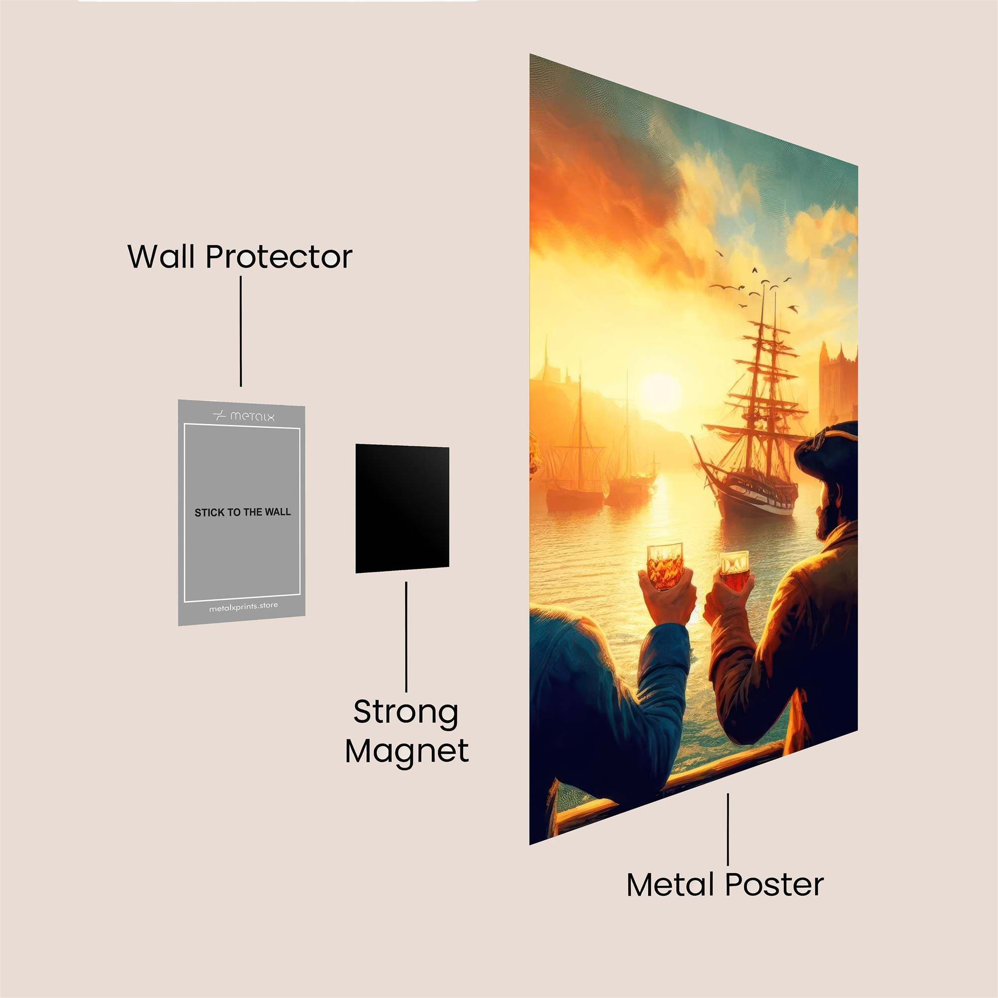 Pirate Sunset Safe Wall Magnetic / M