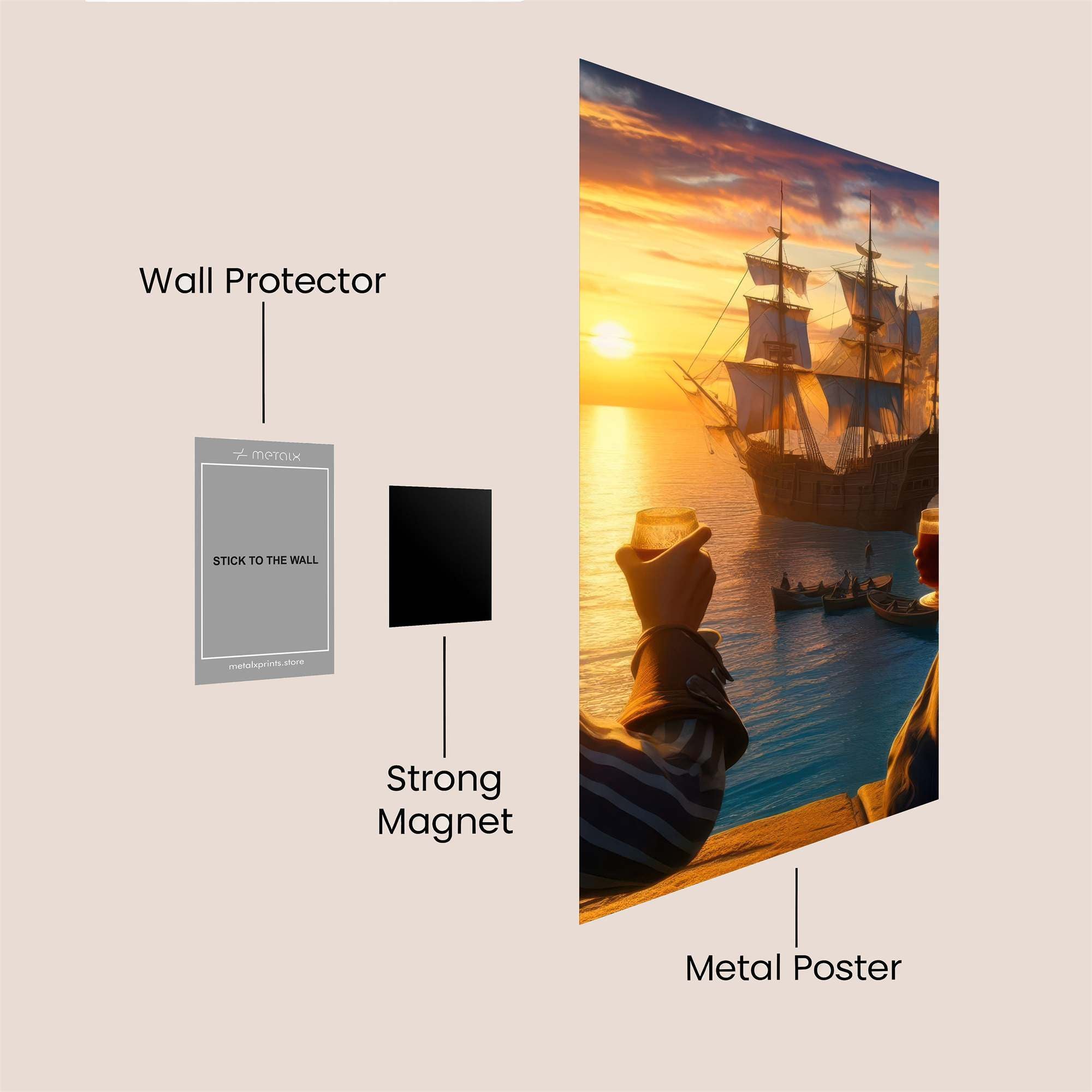 Pirate Sunset Safe Wall Magnetic / M