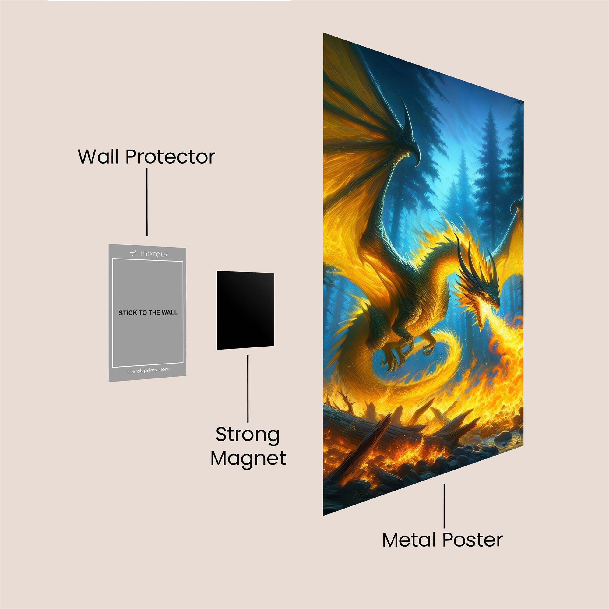 Dragon Blaze Safe Wall Magnetic / M