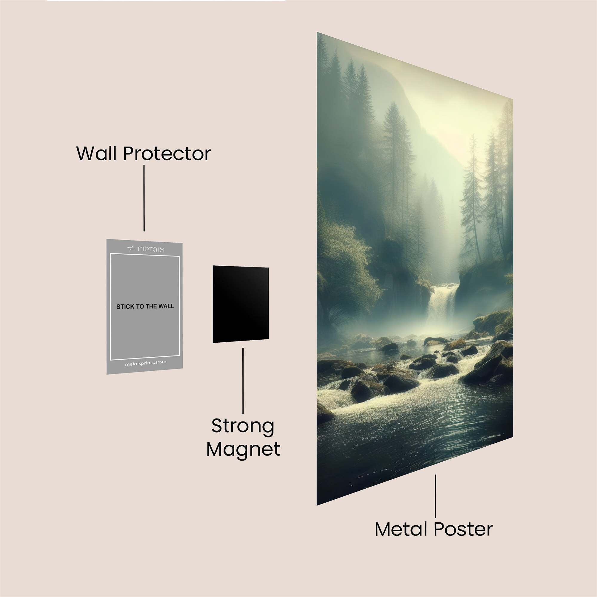 Mystic Waterfall Safe Wall Magnetic / M