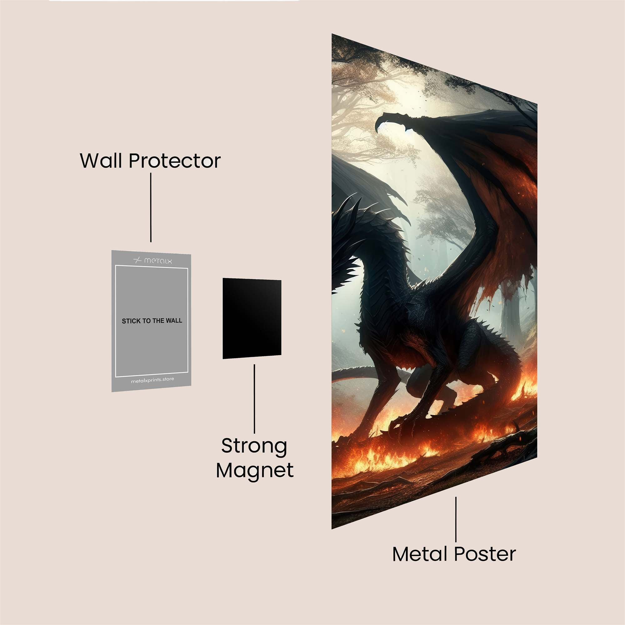 Dragon Blaze Safe Wall Magnetic / M