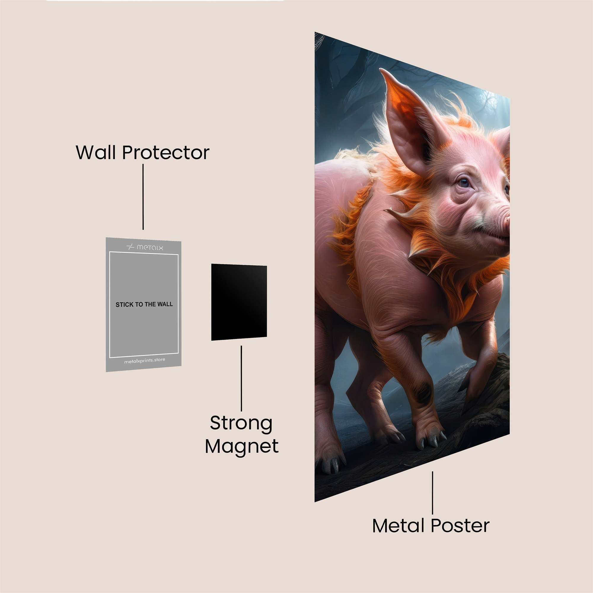 Mystic Pig Safe Wall Magnetic / M