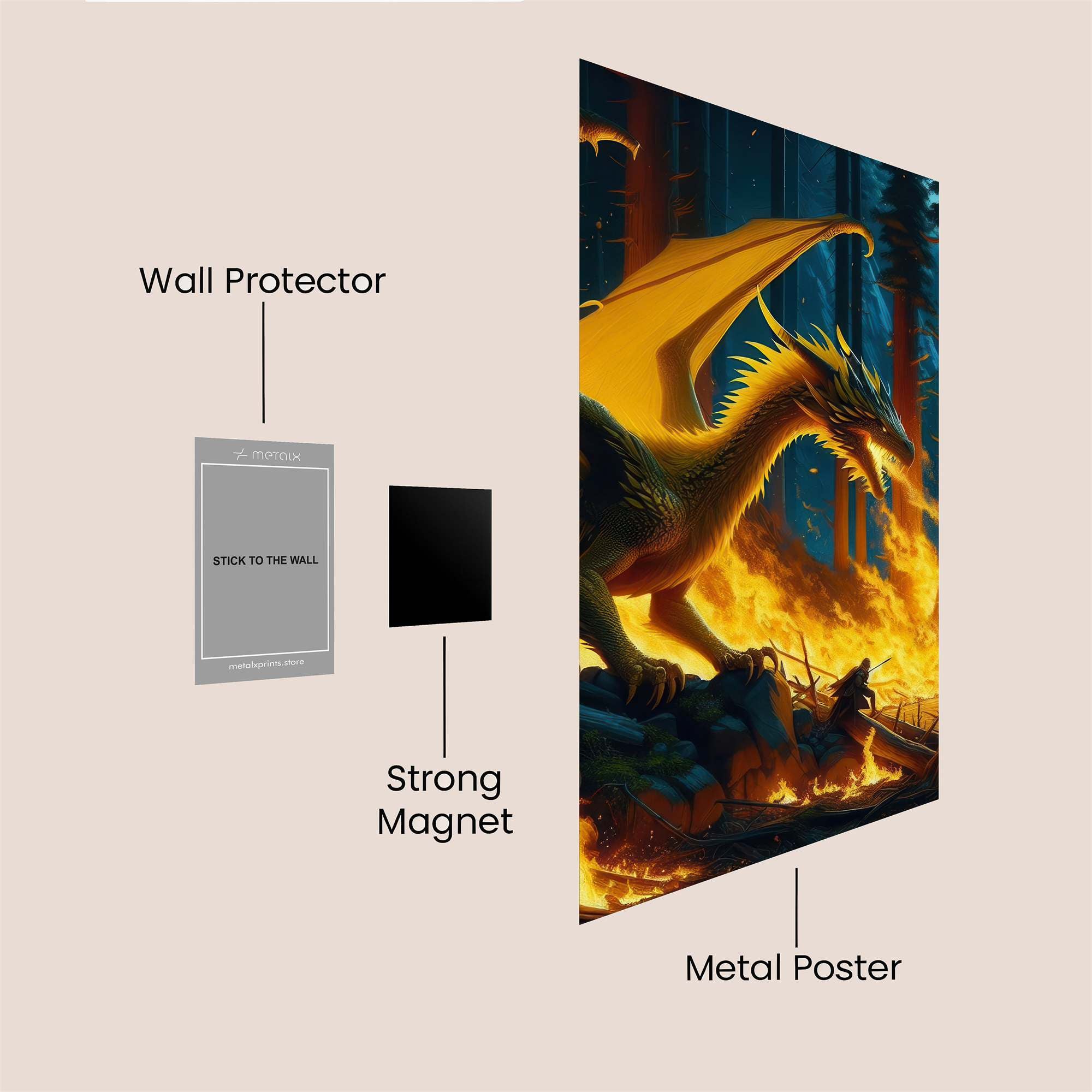 Dragon Blaze Safe Wall Magnetic / M