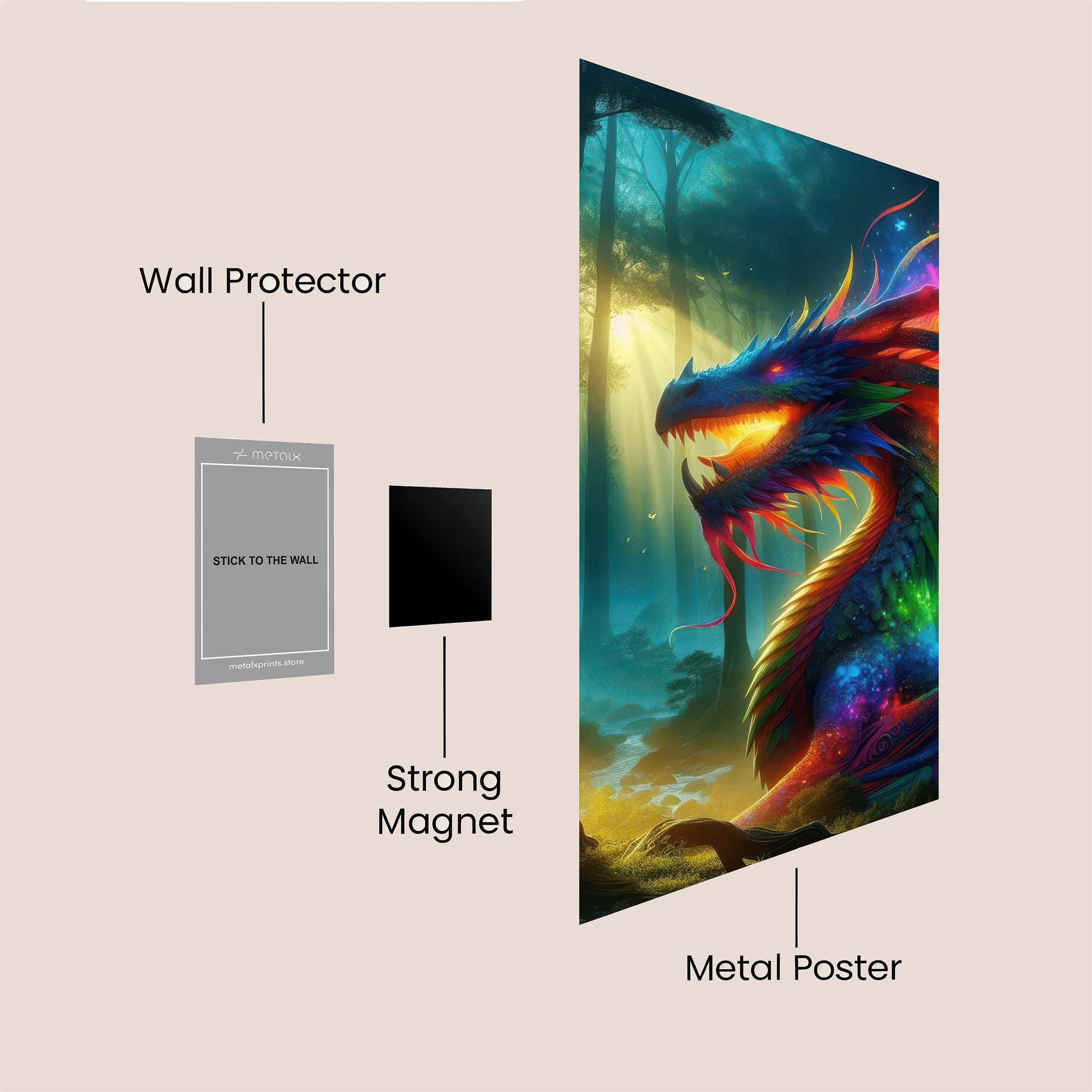 Aurora Dragon Safe Wall Magnetic / M