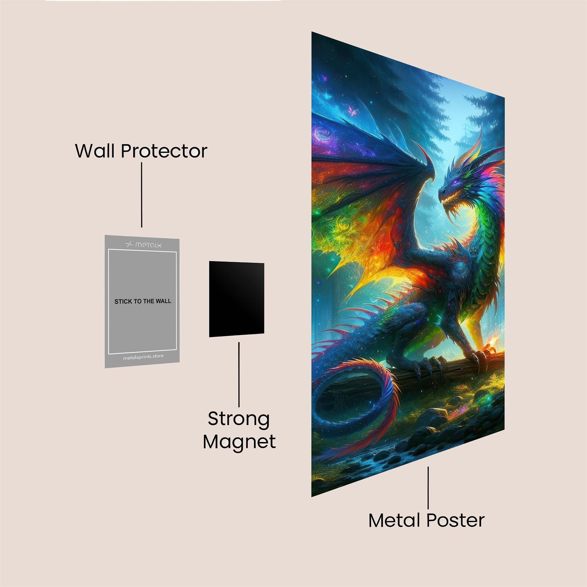 Aurora Dragon Safe Wall Magnetic / M