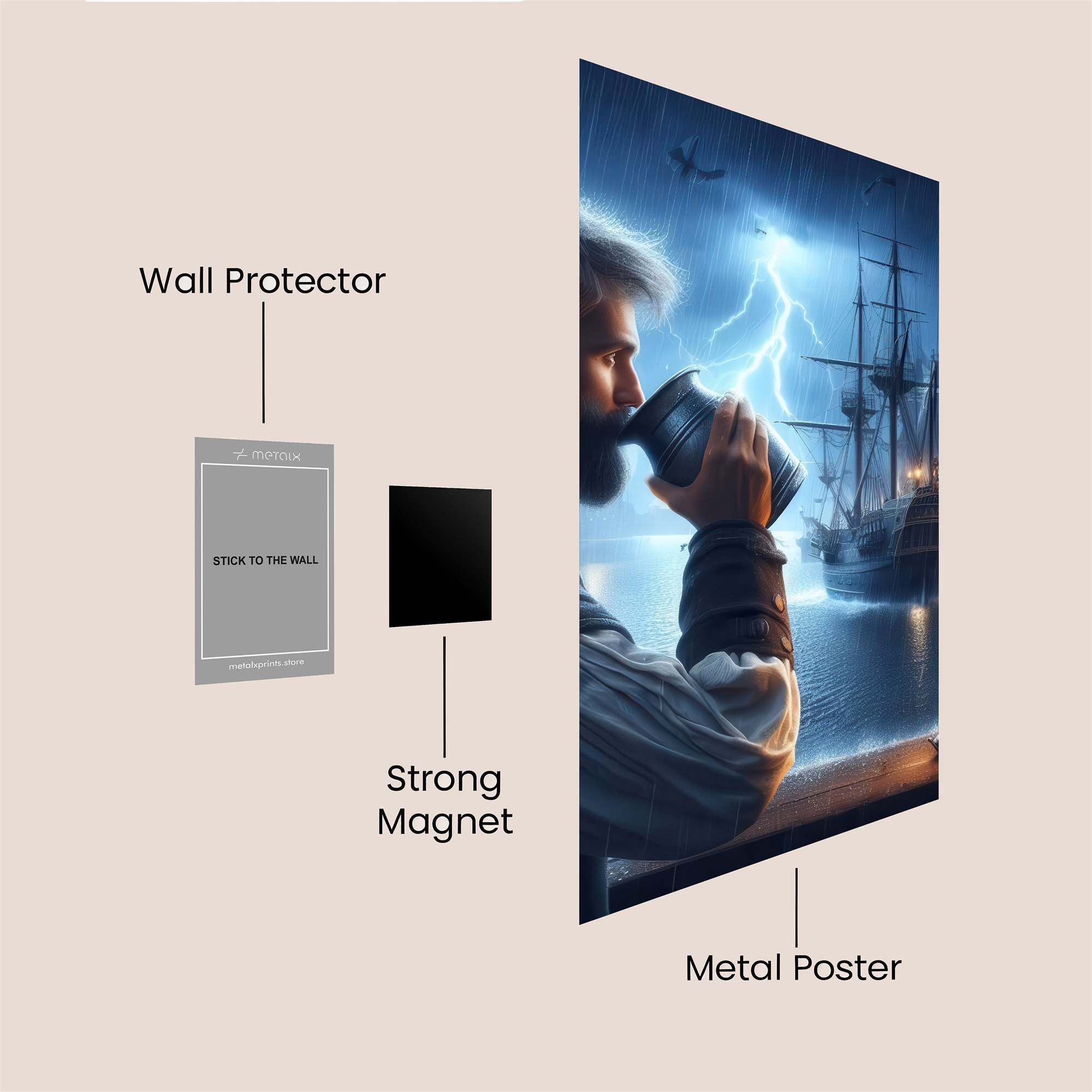 Stormy Gaze Safe Wall Magnetic / M