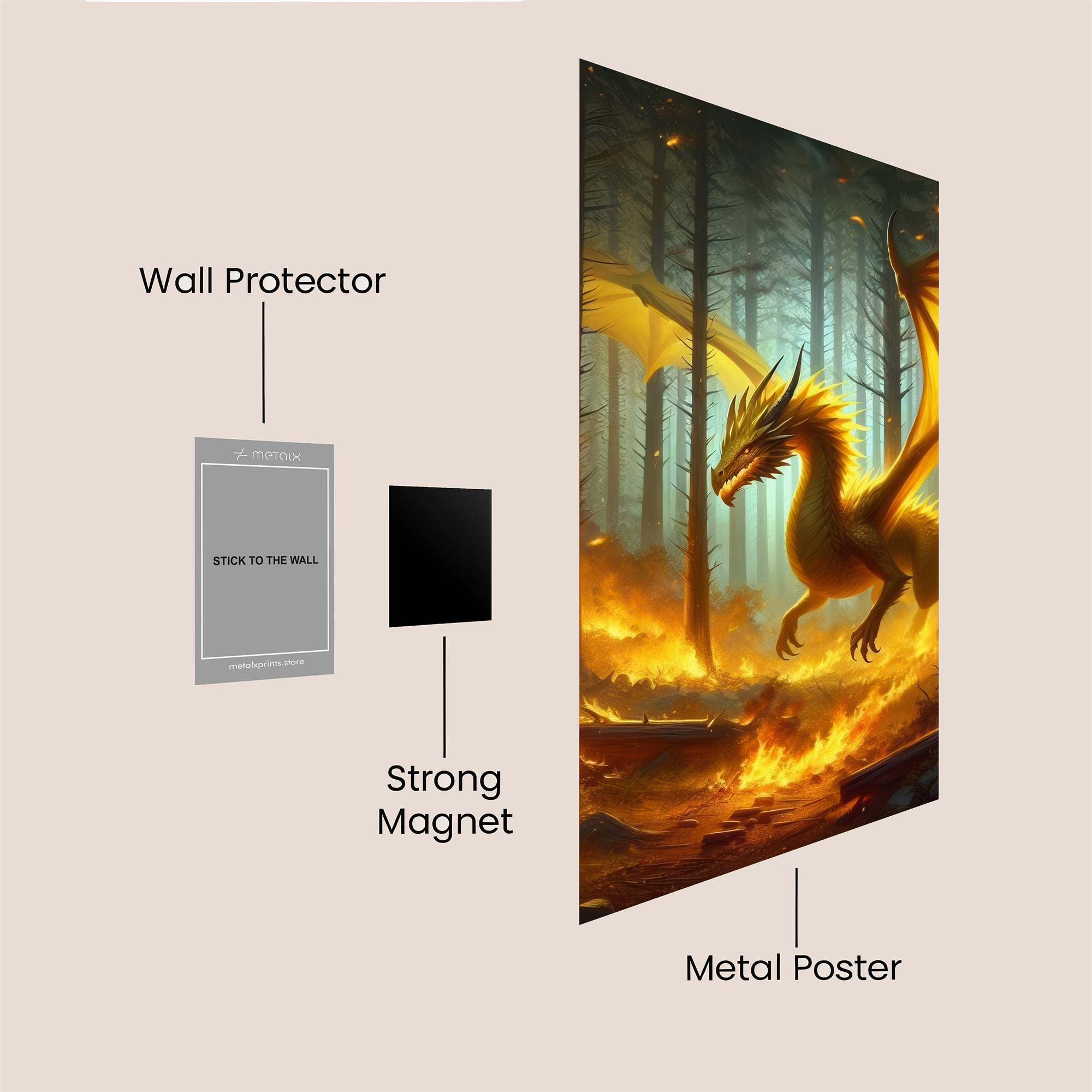 Dragon Blaze Safe Wall Magnetic / M