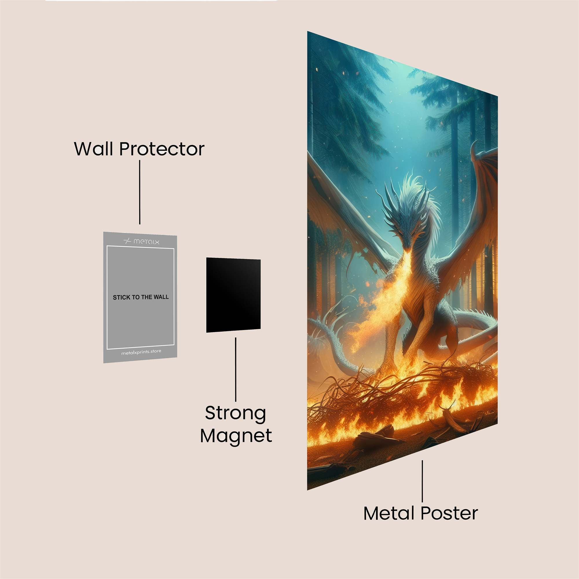 Dragon Blaze Safe Wall Magnetic / M