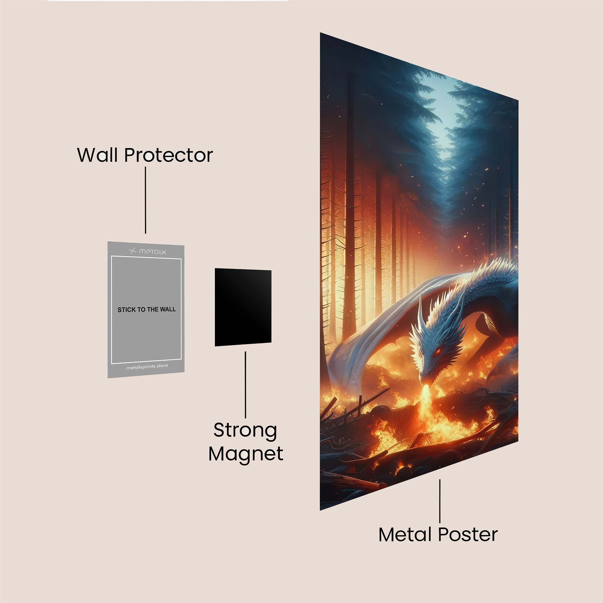 Dragon Blaze Safe Wall Magnetic / M